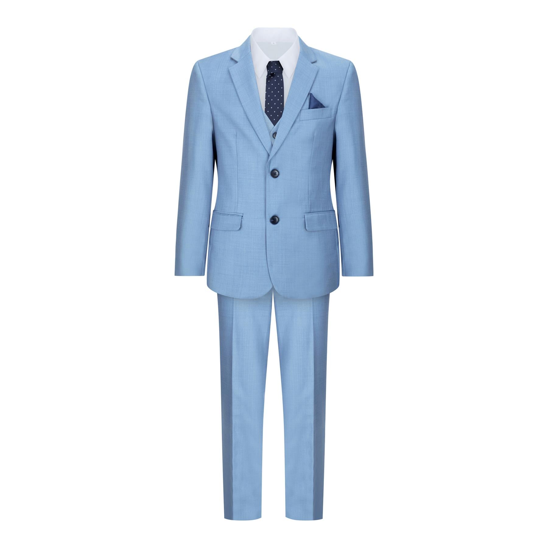 Boys 3 Piece Light Blue Classic Retro Suit