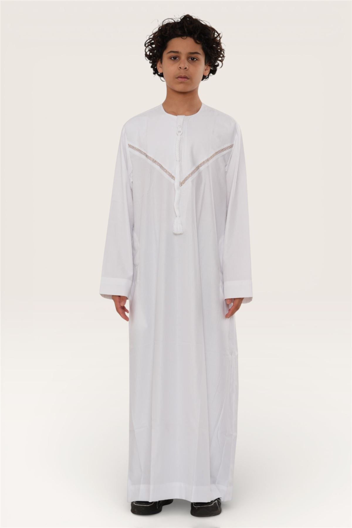 Kids Boys Moroccan Embroidered Djellaba Islamic Jubba Robe Tassel Ramadan Thobe