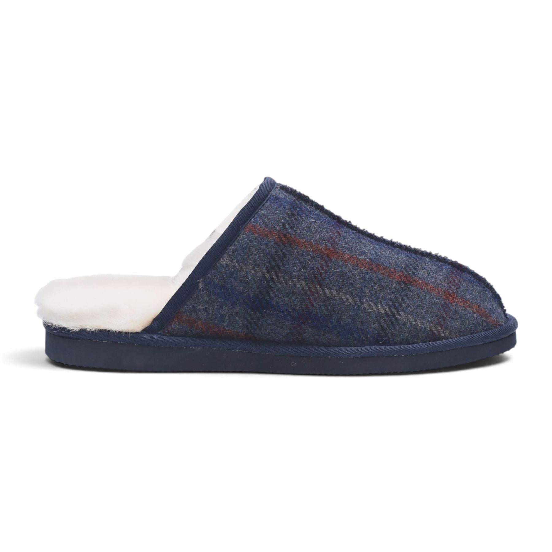 Men’s Wool Slip-on Real Sheepskin Fur Mule Winter Slippers - Highland