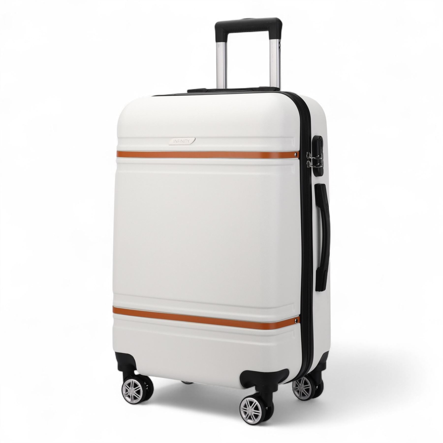 Calgary Large Hard Shell Suitcase in Cream White