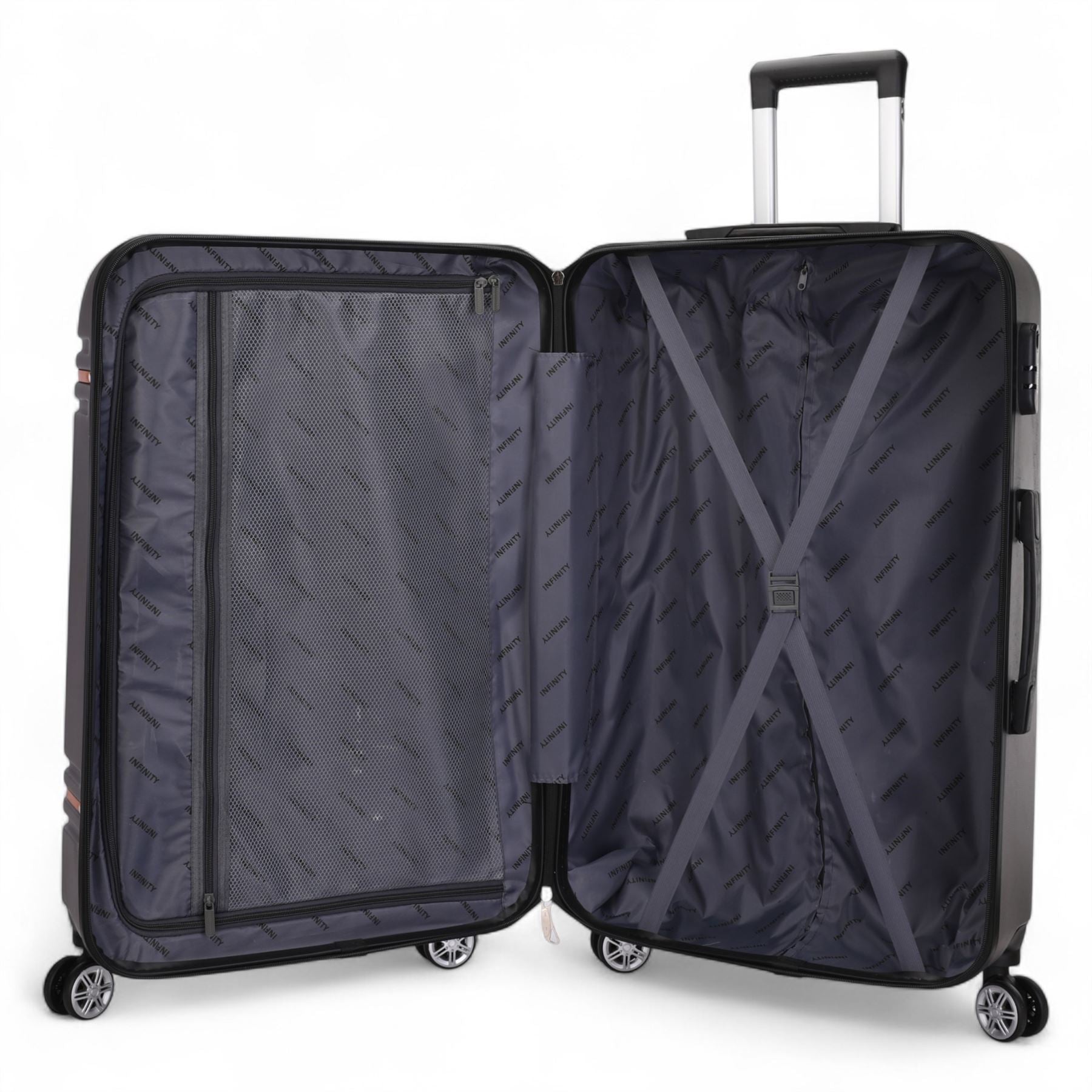 Calgary Large Hard Shell Suitcase in Charcoal Black