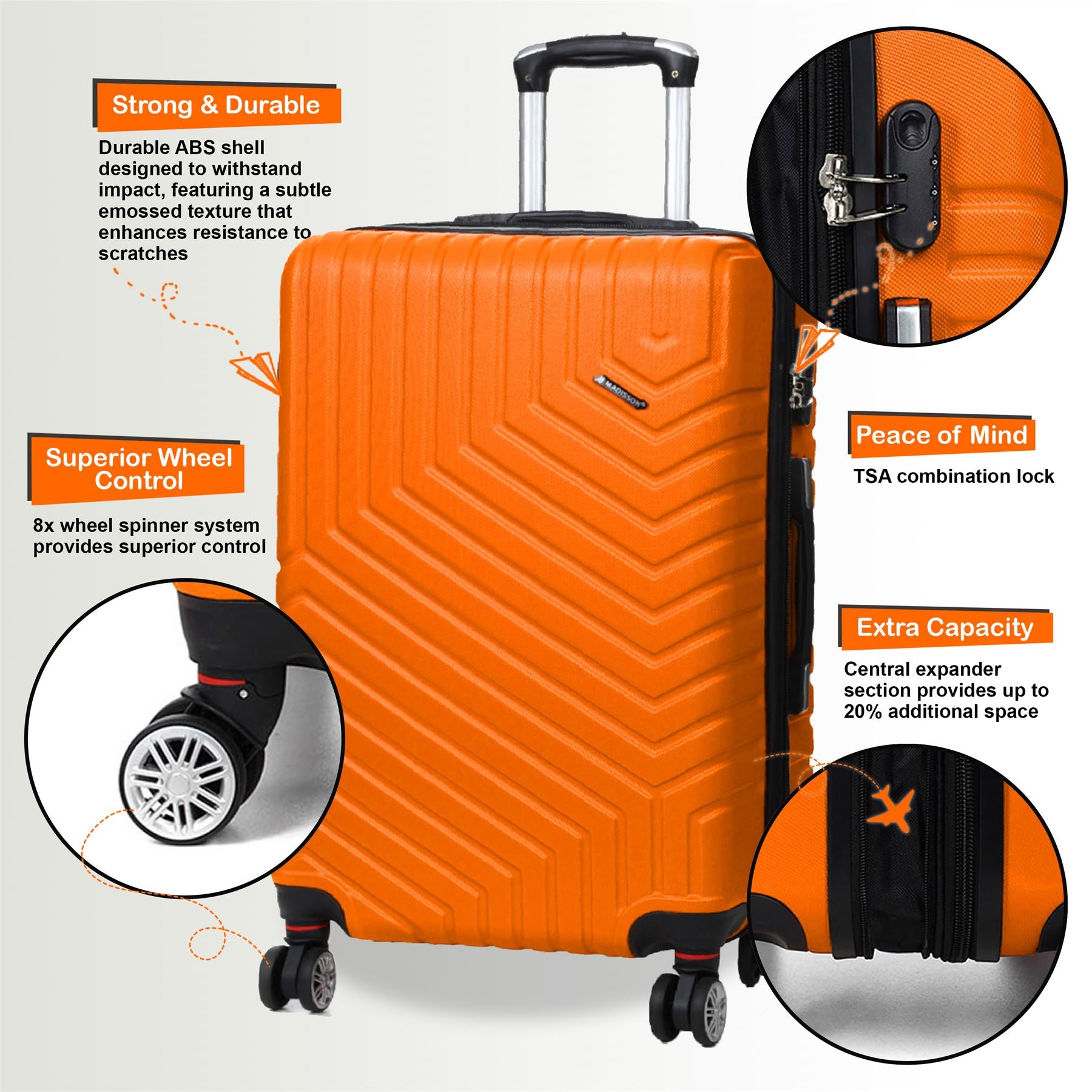 Bega Large Hard Shell Suitcase in Orange