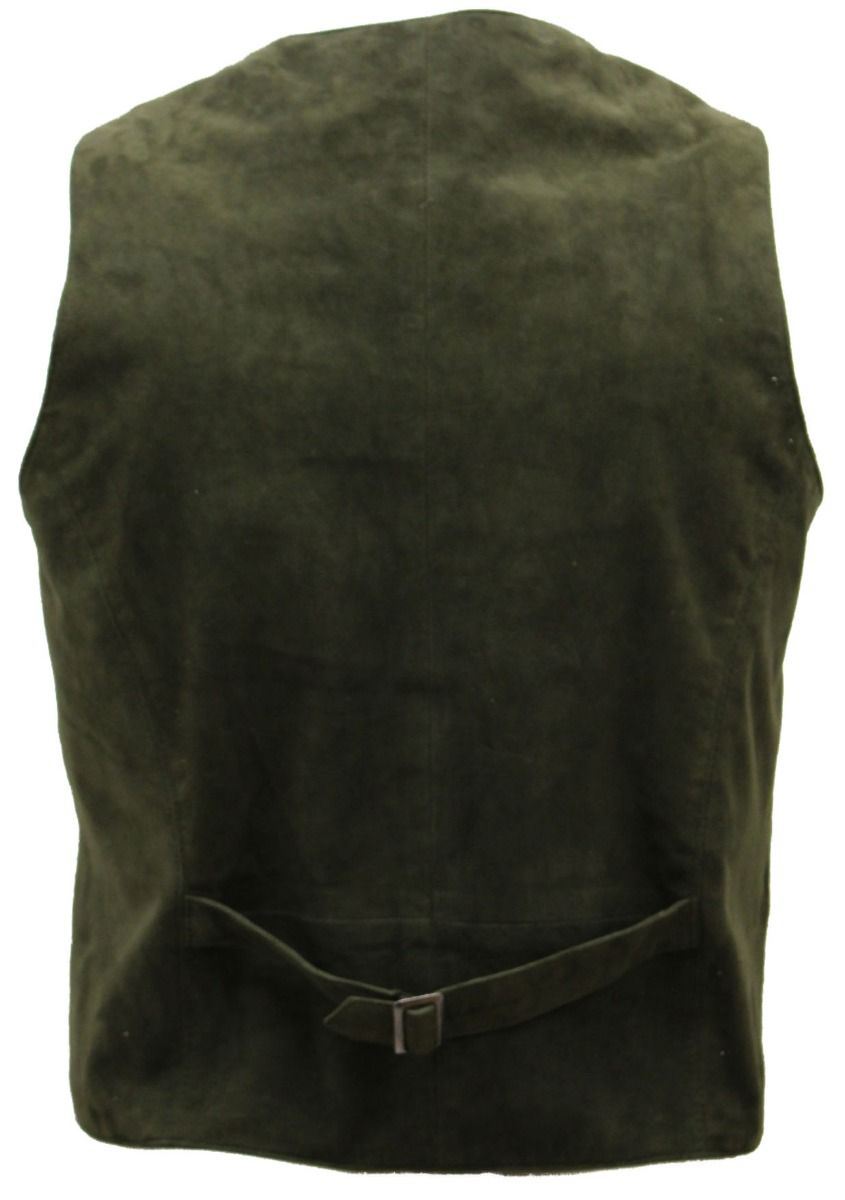 Mens Soft Suede Leather Waistcoat-Grays