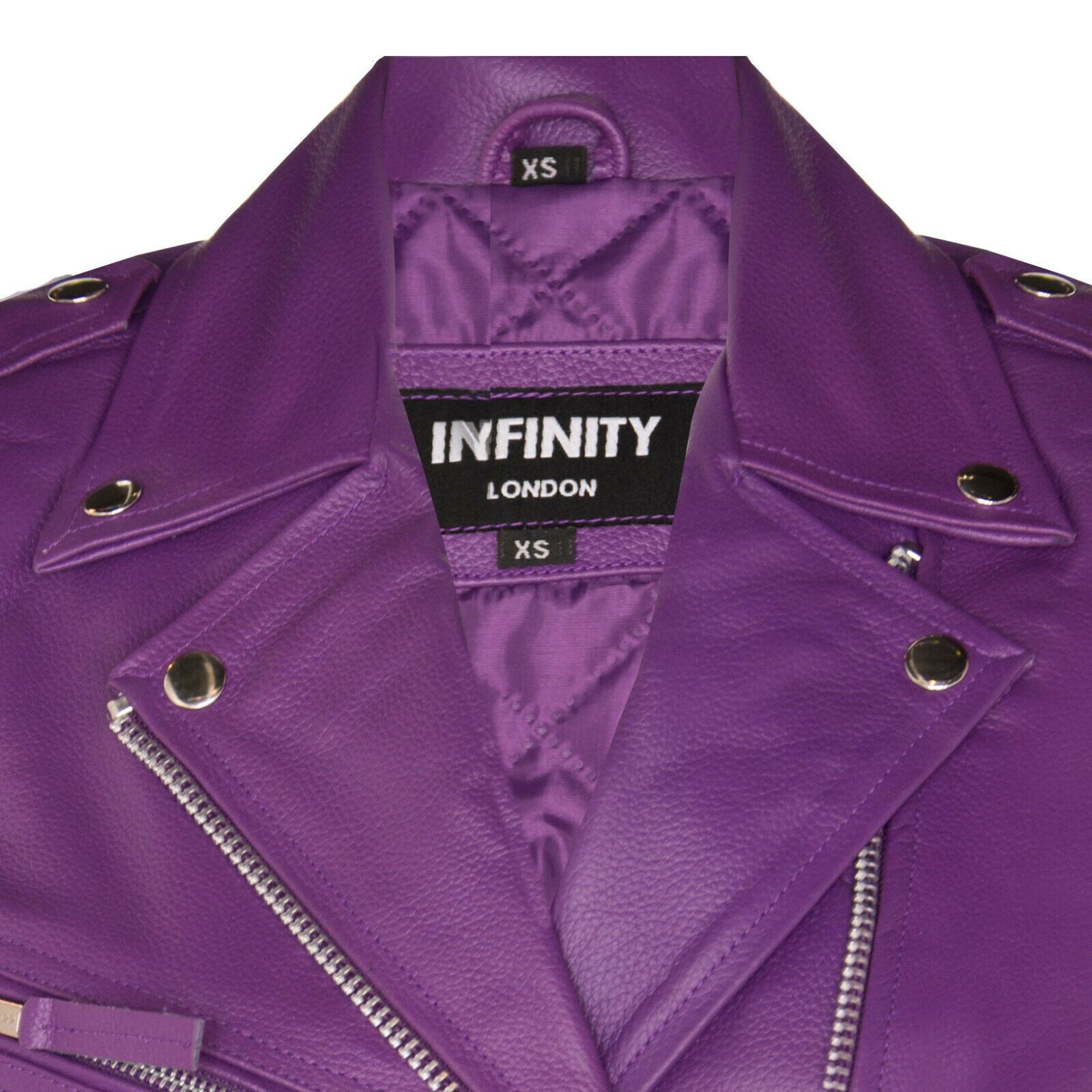 Womens Cowhide Leather Biker Jacket-Mansfield