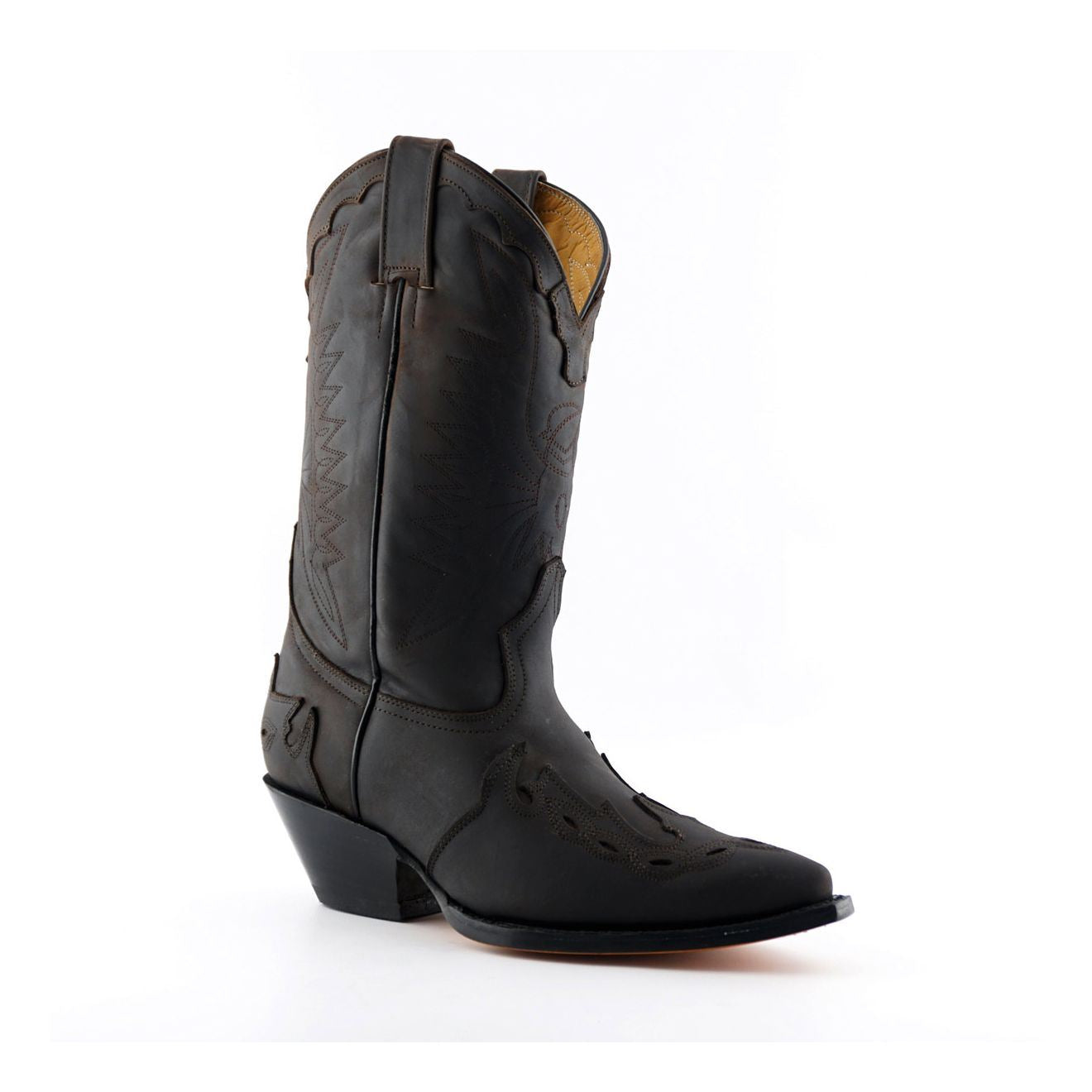 Grinders Unisex Brown Leather Cowboy Boots-Arizona HI