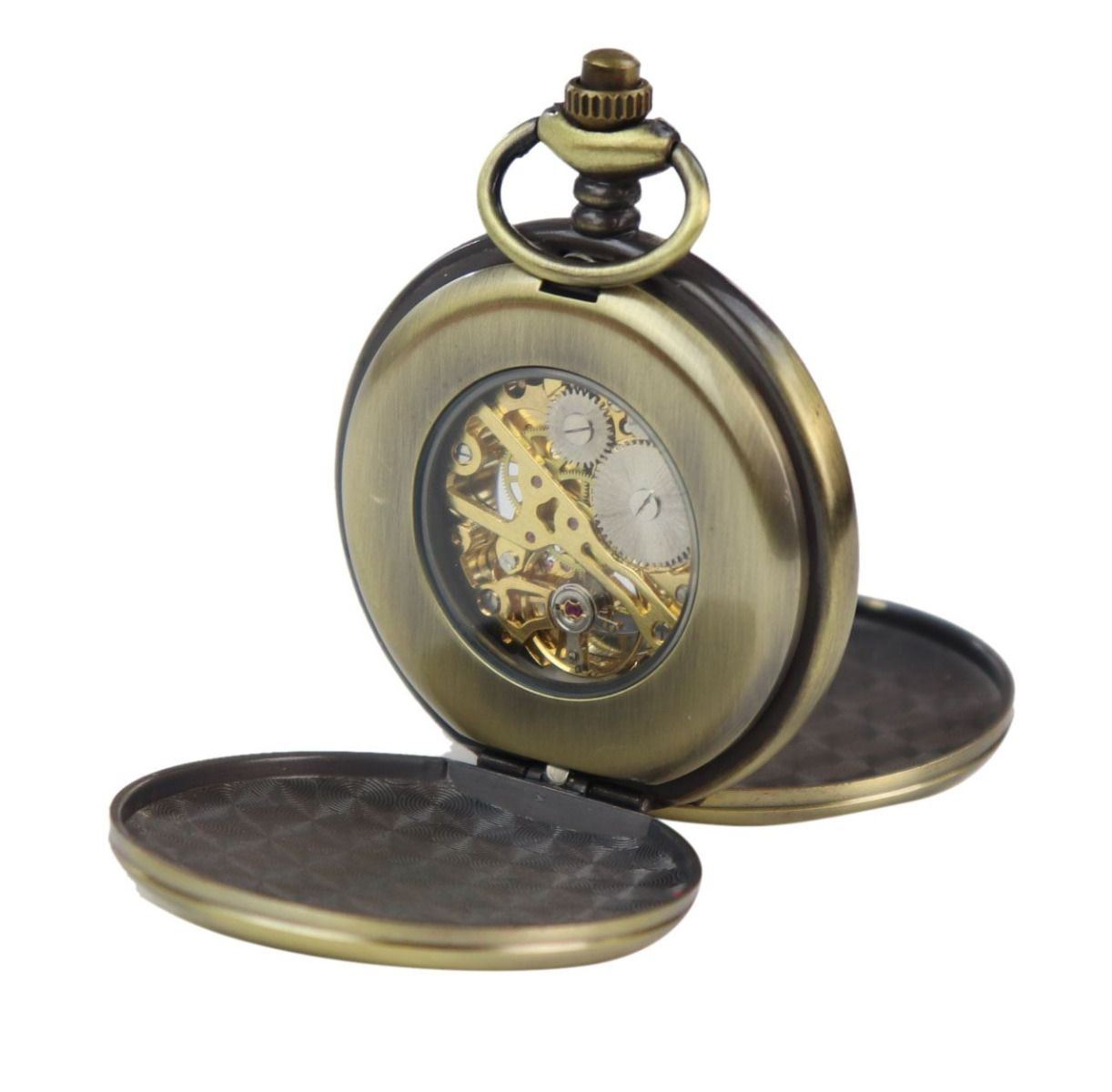 Classic Mechanical Pocket Watch Peaky Blinders Vintage Skeleton Automatic