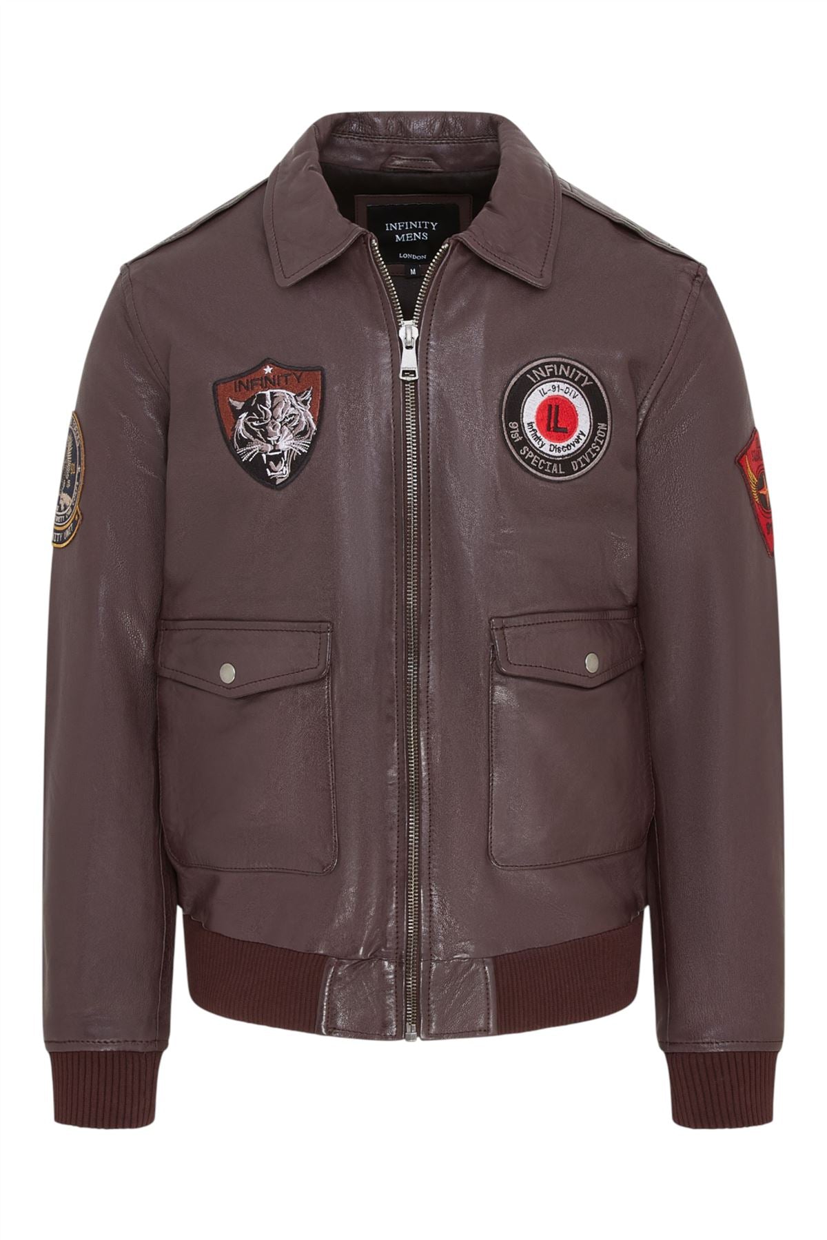 Men’s Leather Bomber G-1 Aviator Collar Jacket - Maverick