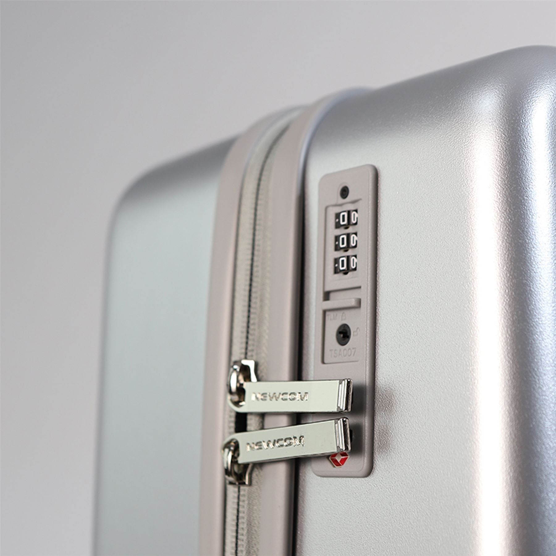 Hard Shell Cabin 44 x 22 x 38 cm Silver TSA Secure Luggage Suitcase Suitable for Easyjet, Ryanair