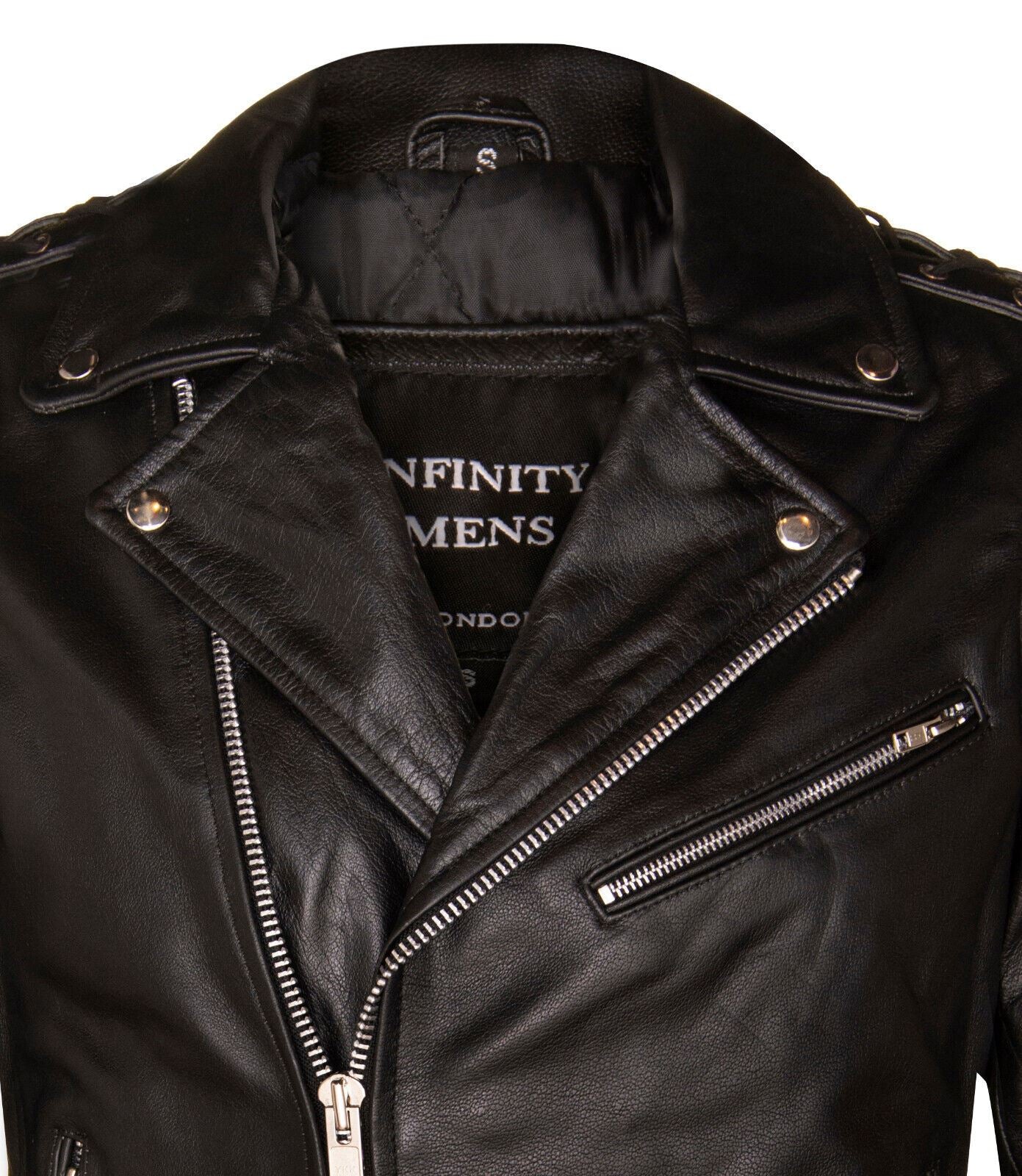 Mens Vintage Brando Leather Biker Jacket-Sandwich