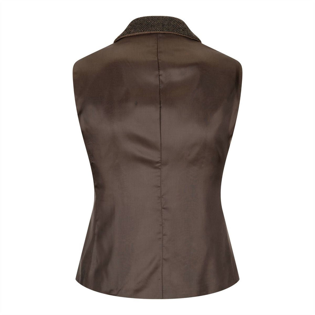 Womens Tweed 1920s Herringbone Brown Waistcoat - Upperclass Fashions 