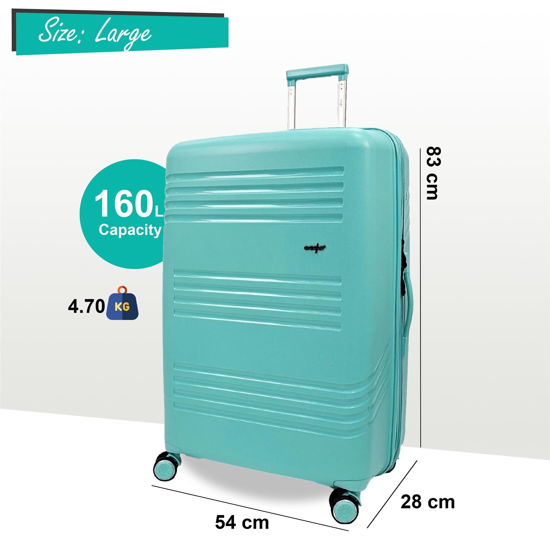 Brookwood Large Hard Shell Suitcase in Teal