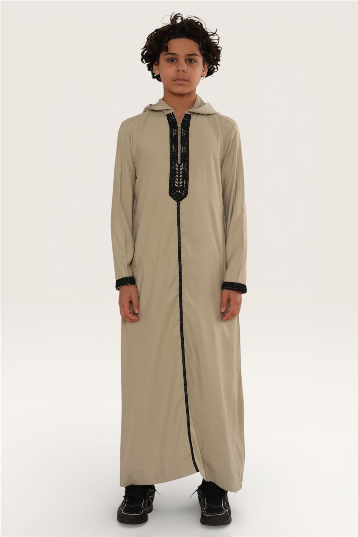 Kids Boys Eid Hooded Moroccan Thobe Robe Djellaba Ramadan Jubba- K-HM3