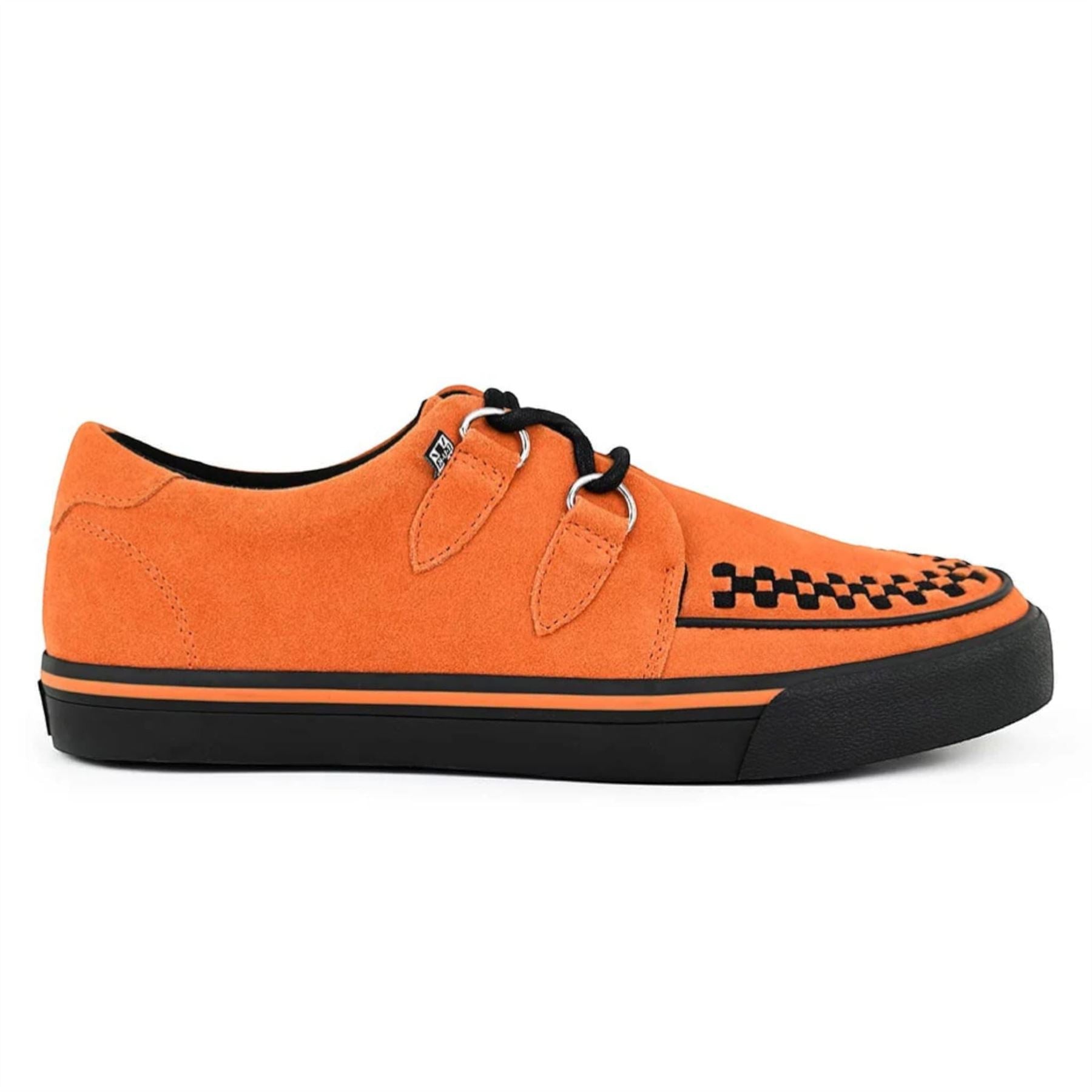 TUK Pointed Creeper Sneaker Orange Cow Suede Platform Shoes - A9182
