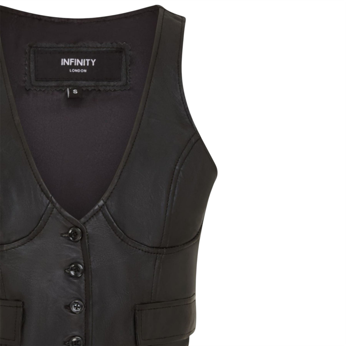 Womens Red Leather Waistcoat Biker Vest - MAM-WC