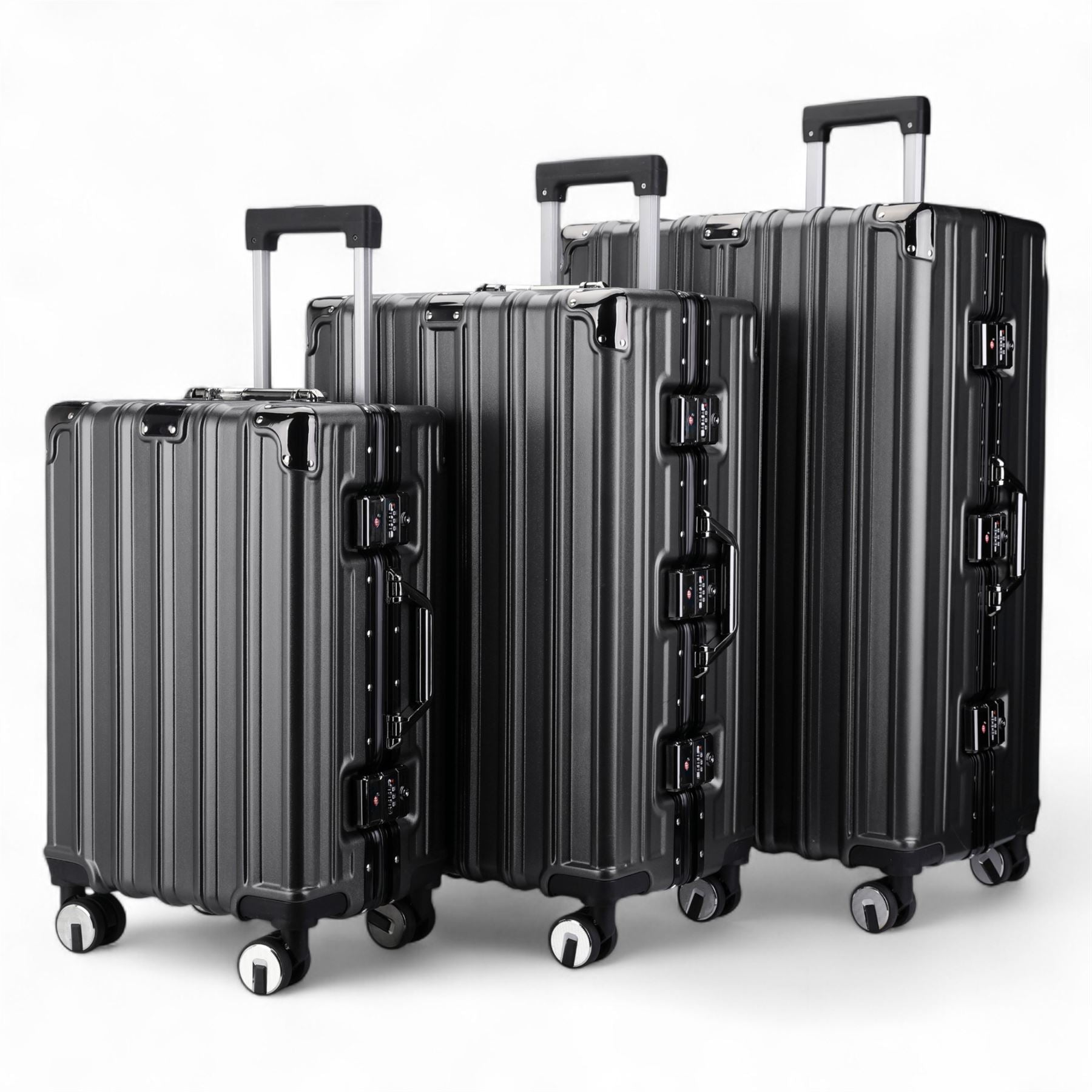 Airdrie Set of 3 Hard Shell Suitcase in Charcoal Black