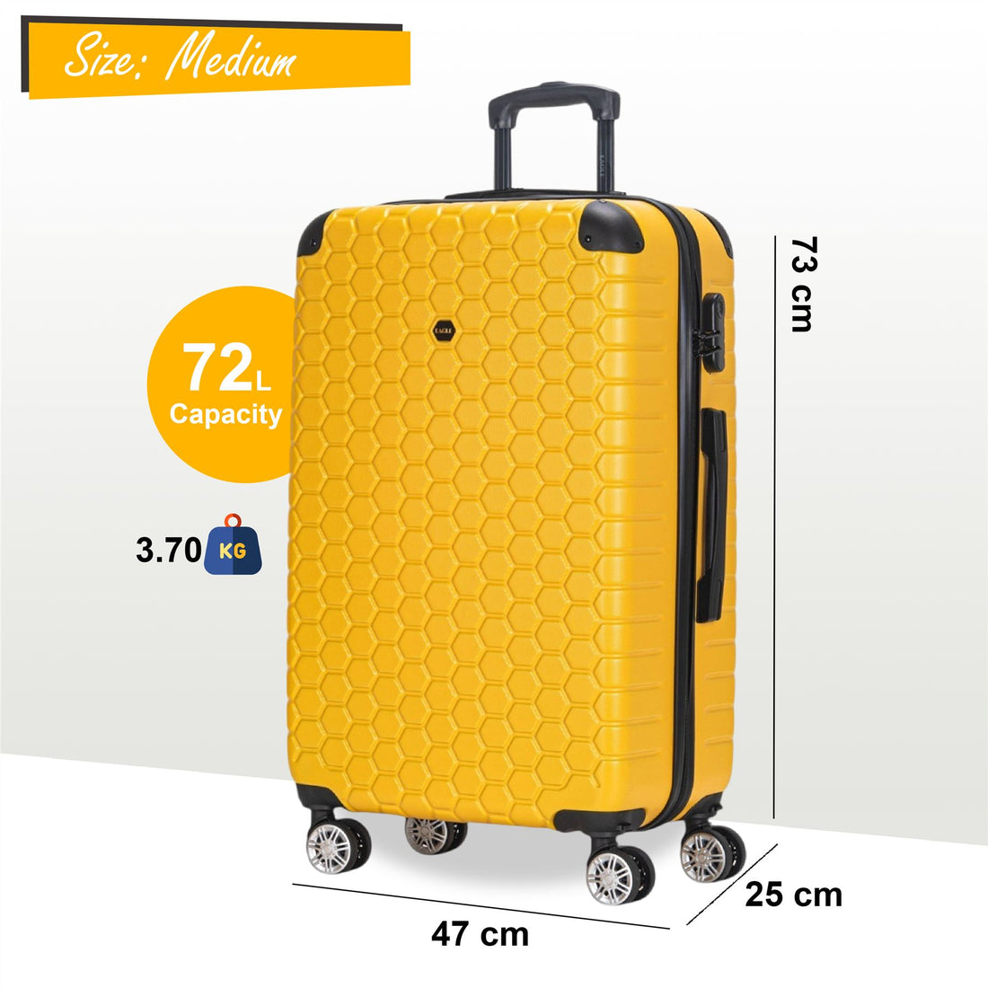Noda Medium Hard Shell Suitcase in Yellow