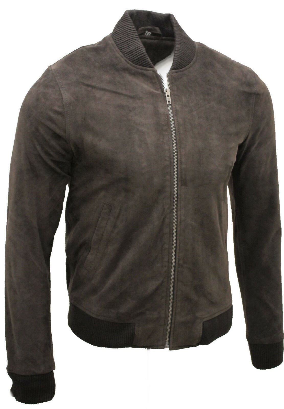 Mens Suede Varsity Leather Bomber Jacket-Castleford - Upperclass Fashions