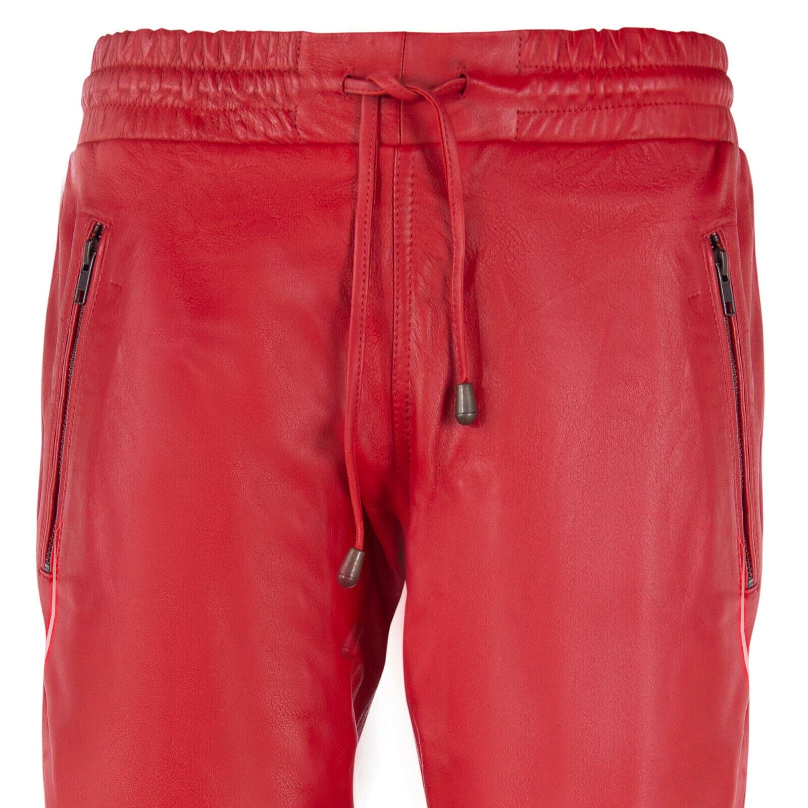 Mens Comfort Leather Jogging Bottoms-Halifax