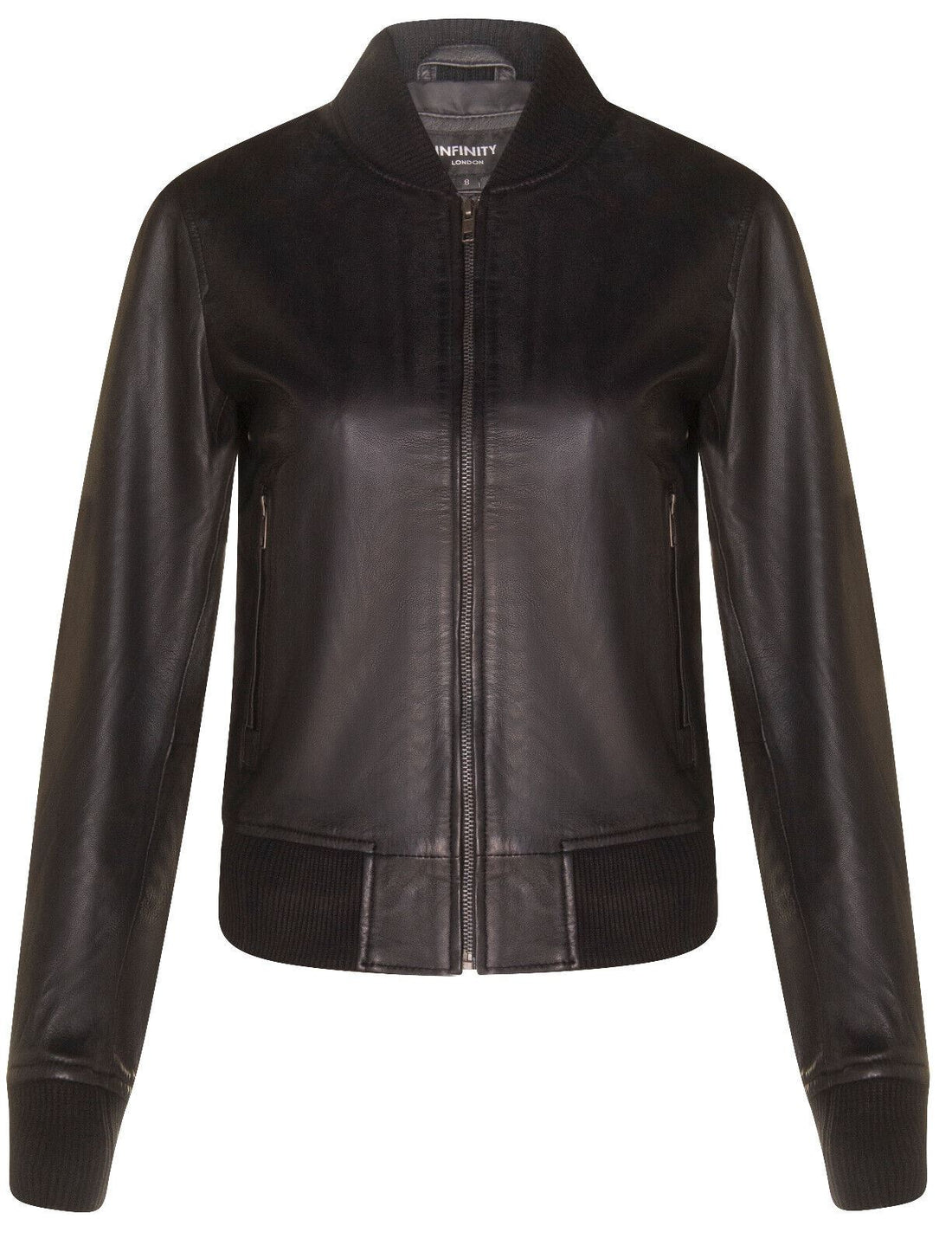 Womens Classic MA-1 Leather Bomber Jacket-Newcastle - Upperclass Fashions 