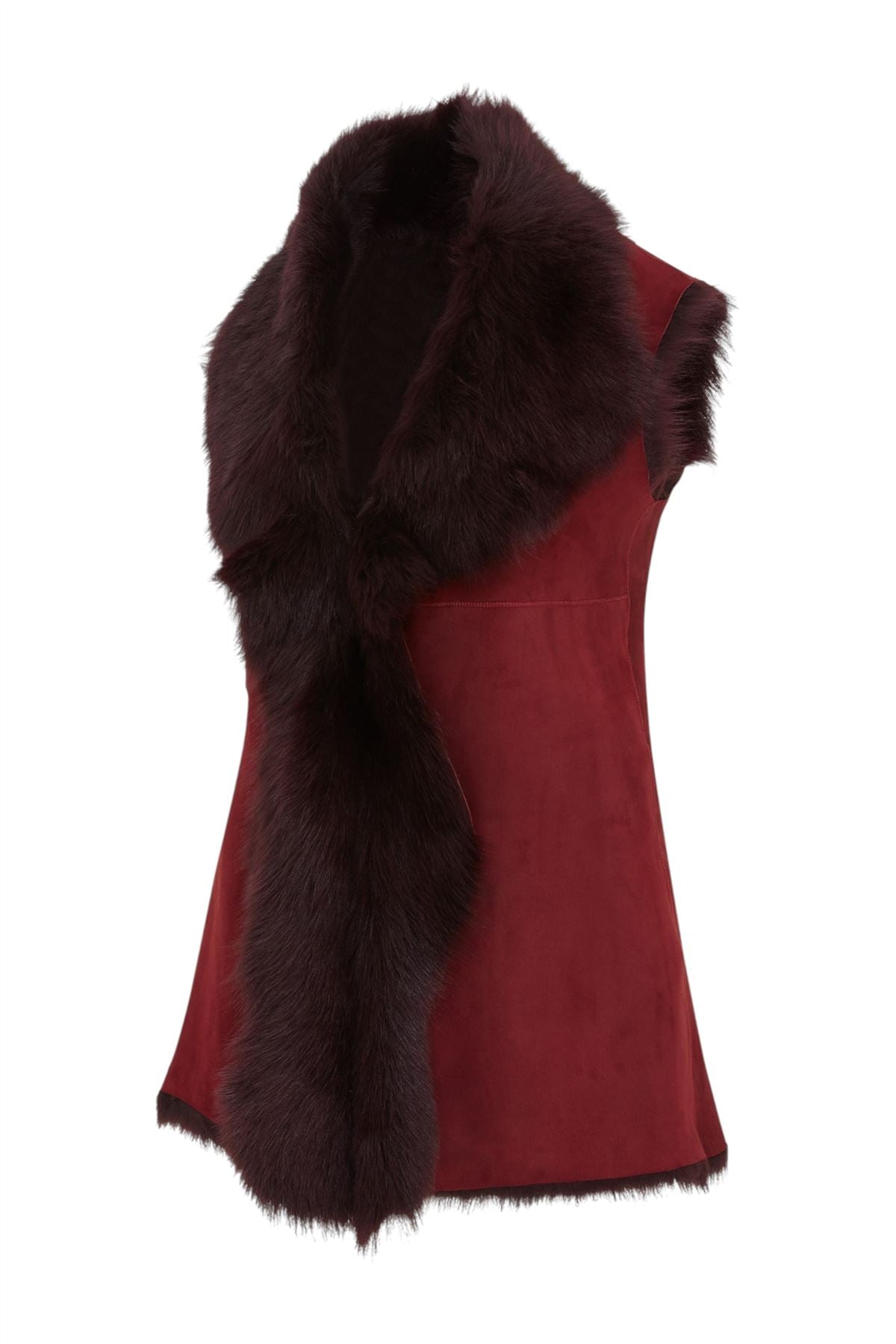 Womens Warmer Toscana Sheepskin Long Gilet-Seaford