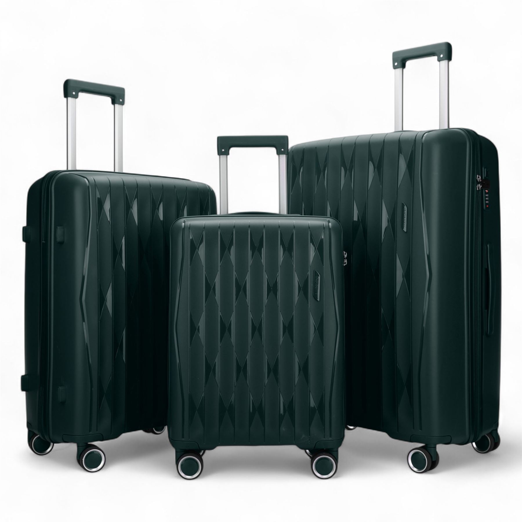 Burnaby Set of 3 Hard Shell Suitcase in Green