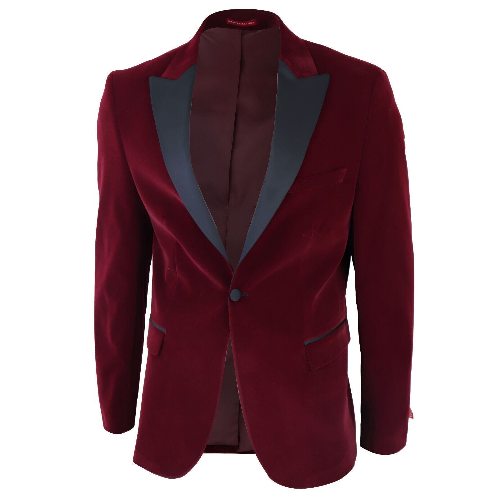 Mens Burgundy Velvet Dinner Tuxedo Suit Jacket Blazer