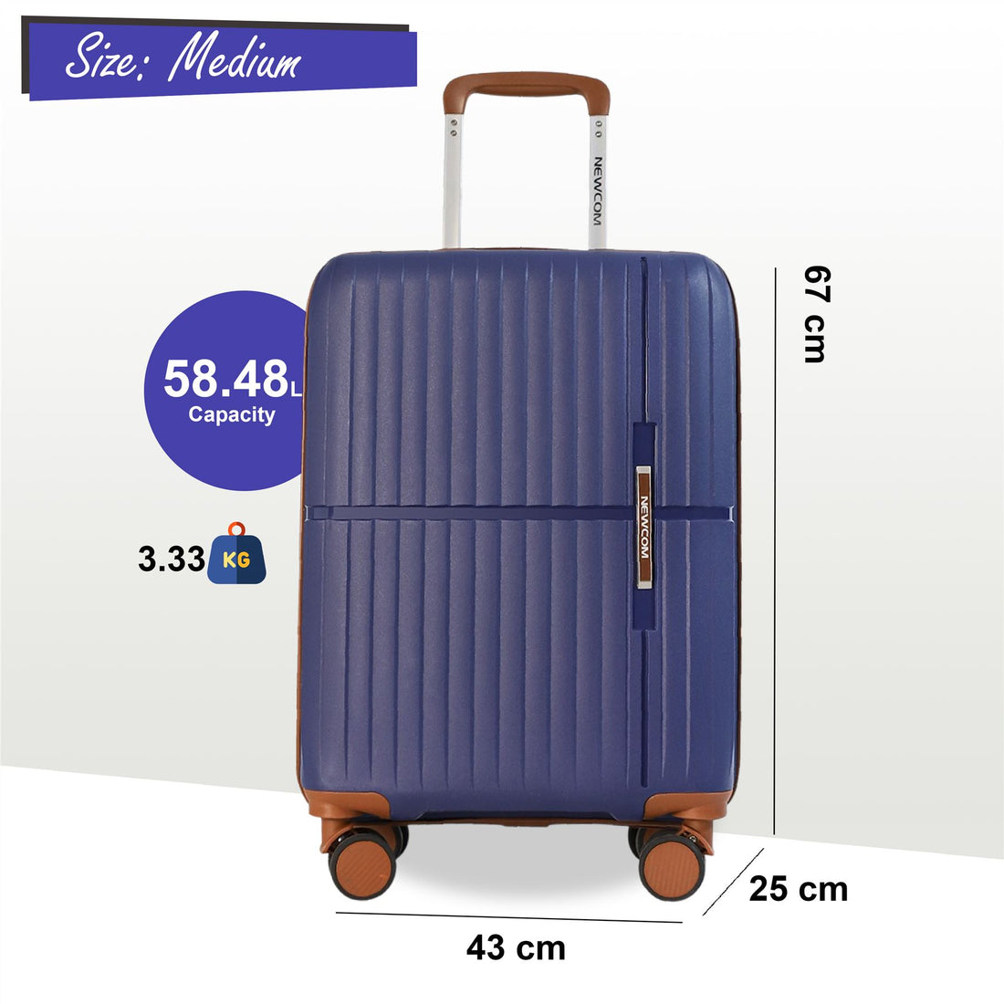 Corowa Medium Hard Shell Suitcase in Teal Blue