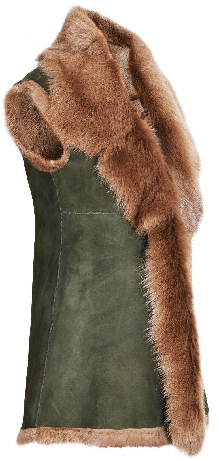 Womens Warmer Toscana Sheepskin Long Gilet-Seaford