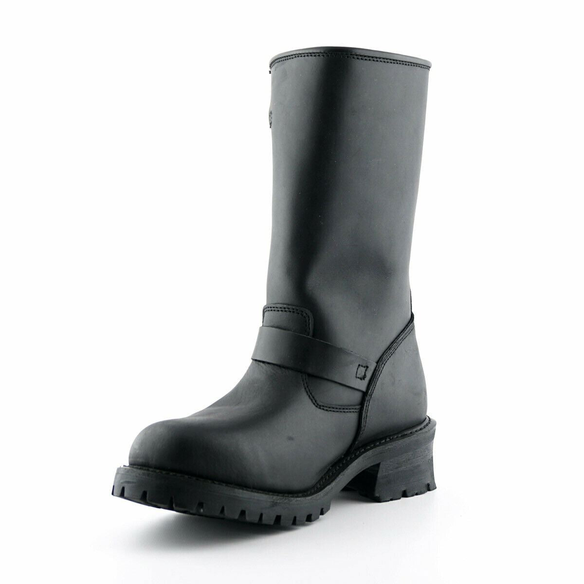 Grinders Mens Black Combat Biker Boots-Turbo