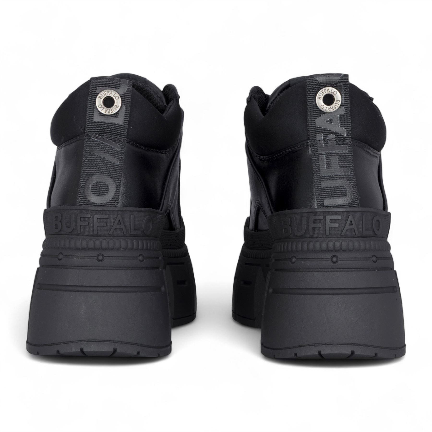 Buffalo Womens Chunky Platform Black Gothic Ankle Boots - Gospher Hike-Lo