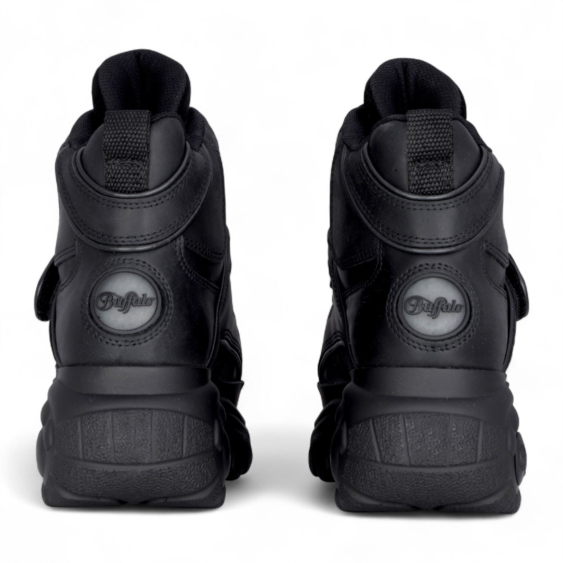 Buffalo Womens Black Leather Chunky Platform High Ankle Boots - 1348-14 2.0