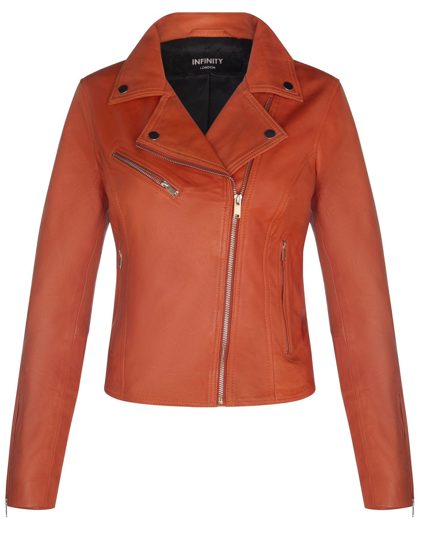 Womens Classic Leather Brando Biker Jacket-Loughton