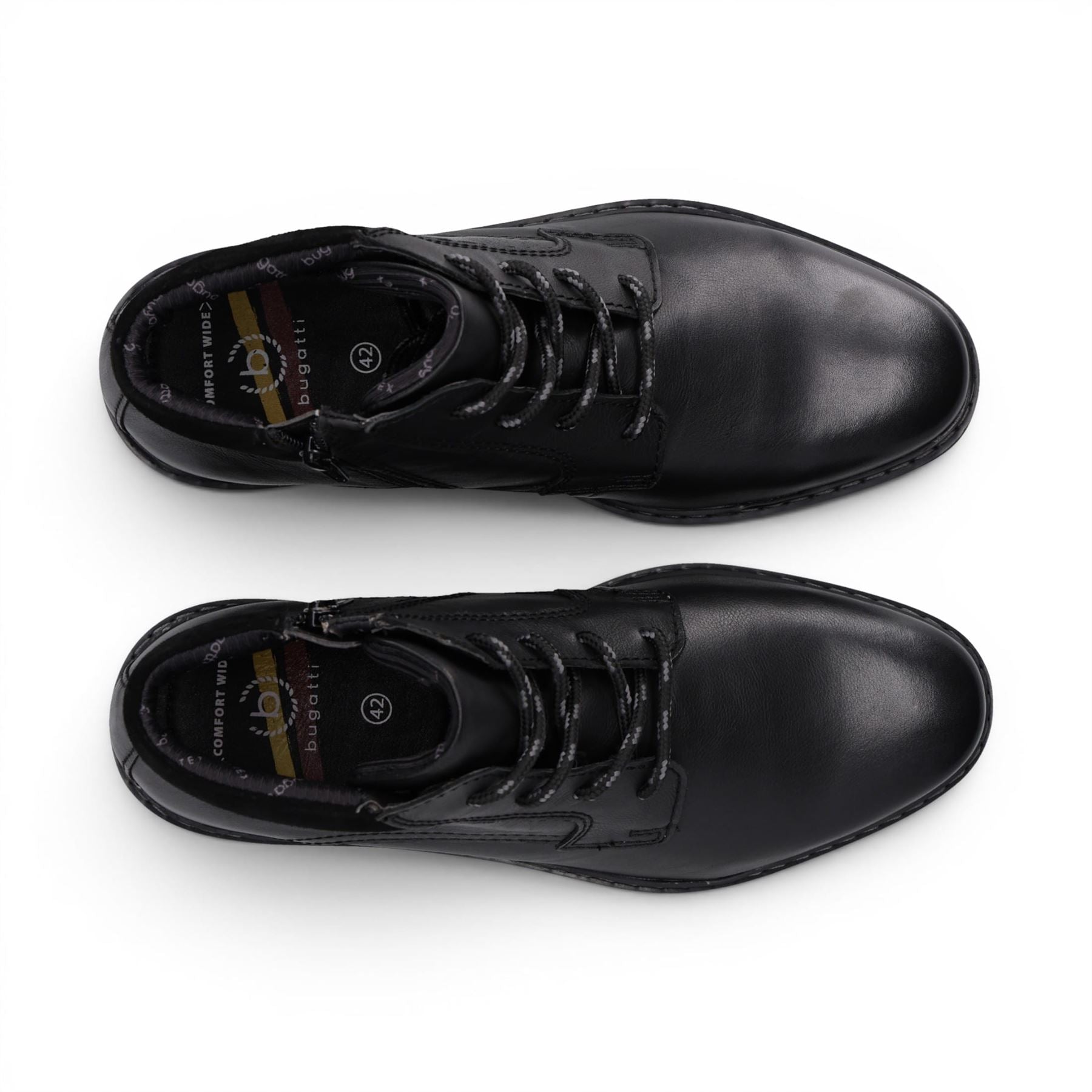 Bugatti Mens Black Leather Lace-up Chukka Ankle Boots - Rigalo Evo