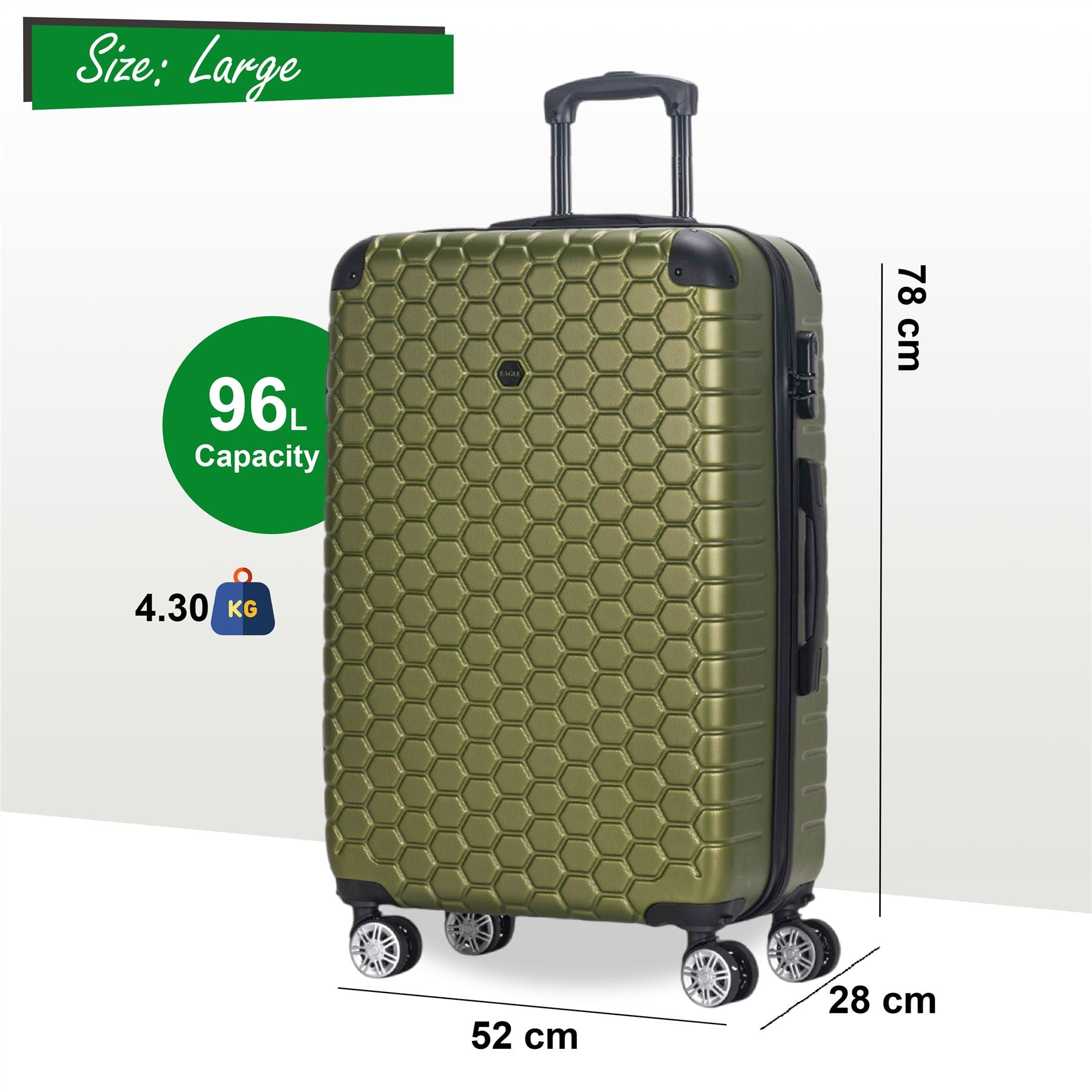 Noda Large Hard Shell Suitcase in Green