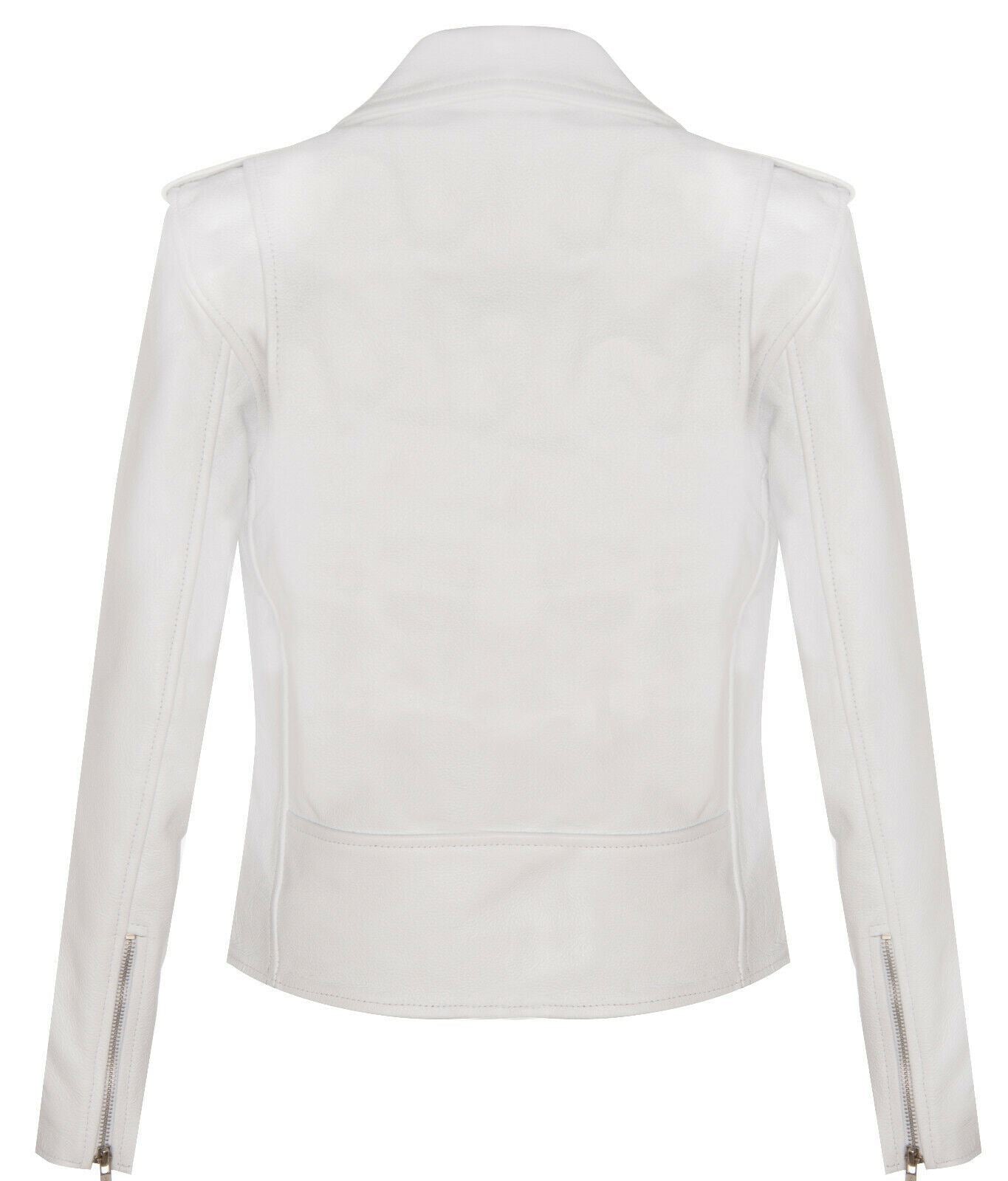 Womens Cowhide Leather Biker Jacket-Mansfield