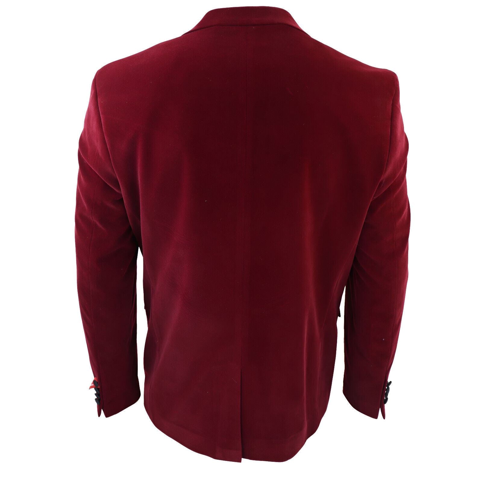Mens Burgundy Velvet Dinner Tuxedo Suit Jacket Blazer