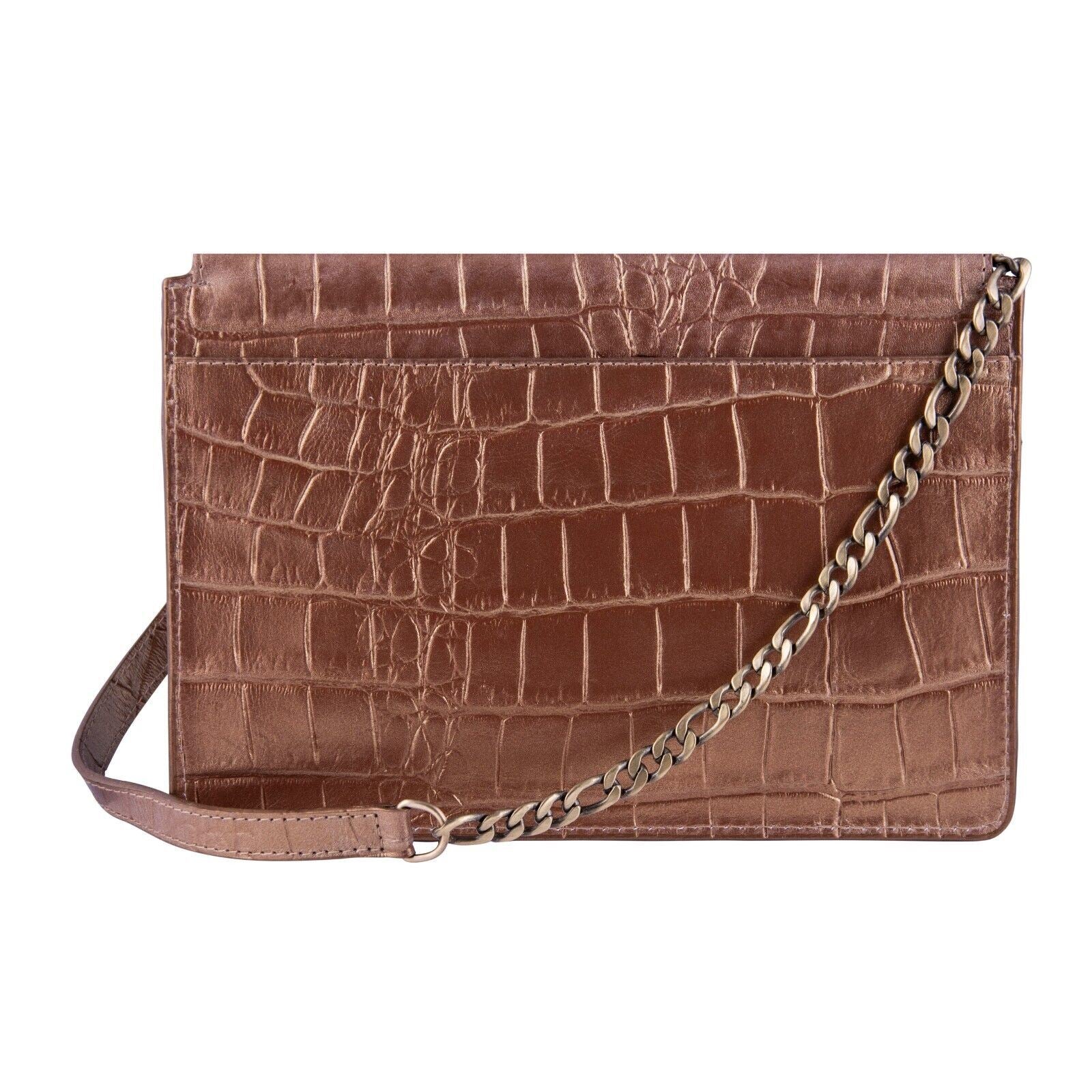 Womens Leather Clutch Cross Body Shoulder Printed Cowhide Bag