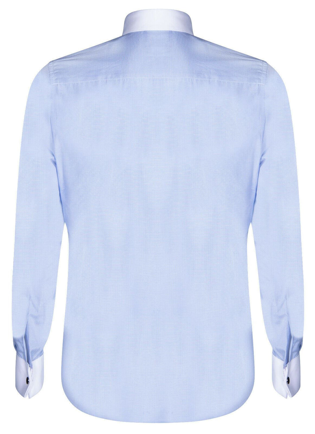 Mens Club Collar Blue Shirt 1920s Peaky Blinders With Bar Poplin Pin Smart