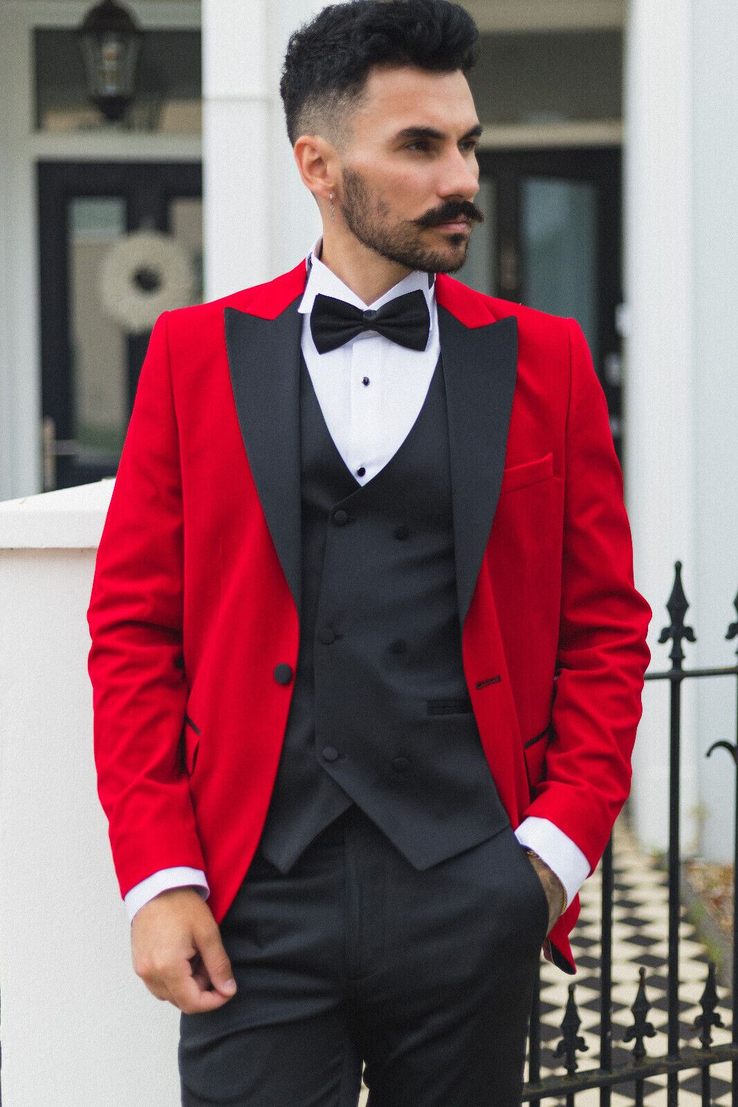 Mens Red Velvet Dinner Tuxedo Suit Jacket Blazer