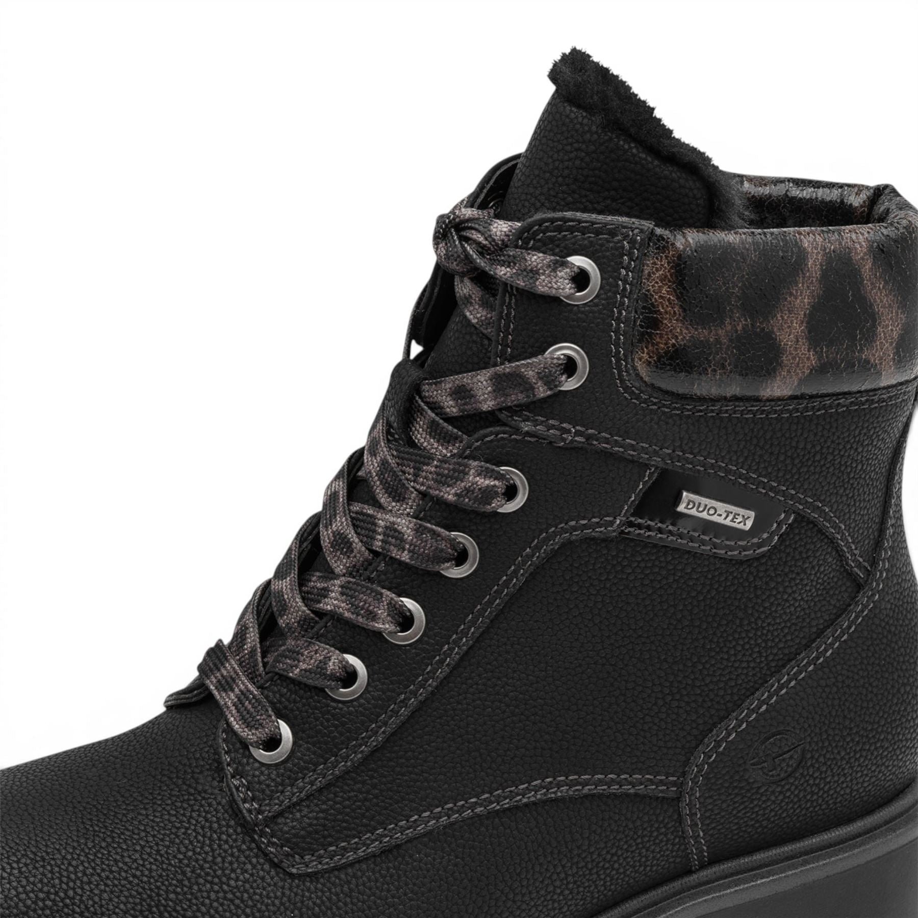 Tamaris Women’s Black Warm Lace-Up Winter Outdoor Ankle Boots - 26266-43