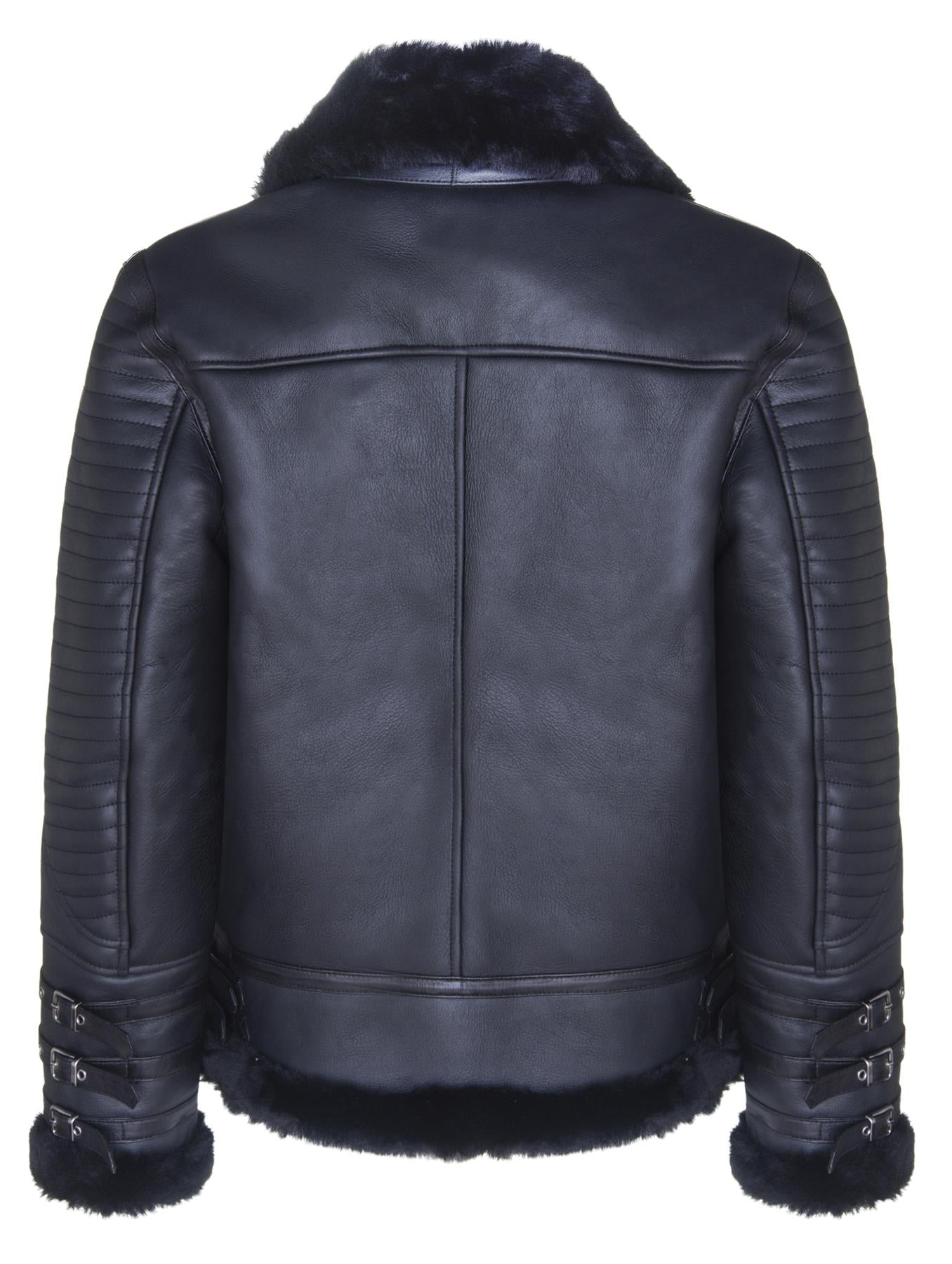 Mens Quilted Sheepskin Bomber Jacket-Horley