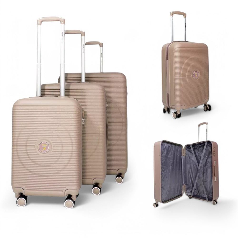 Seto Set of 3 Hard Shell Suitcase in Gold