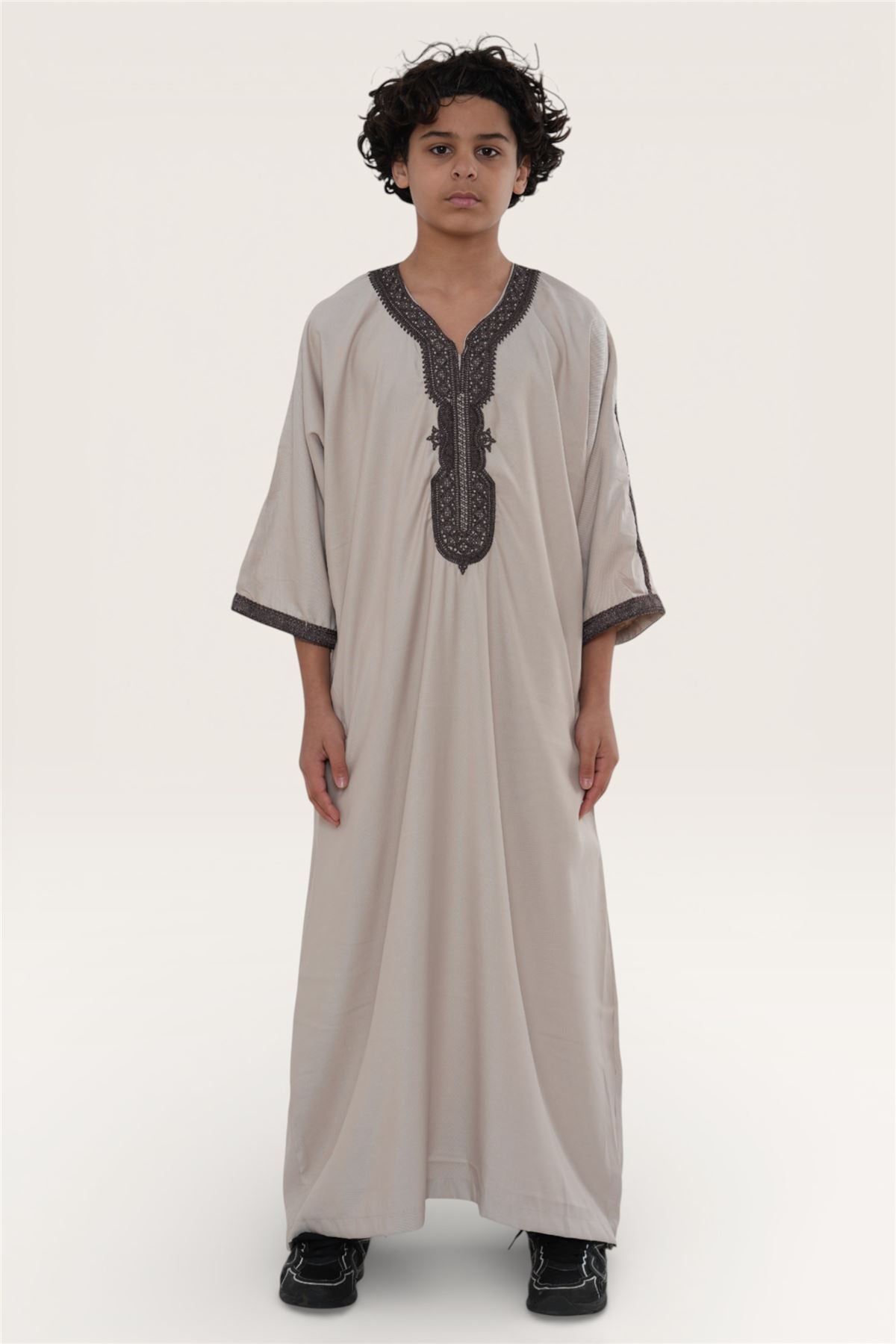 Kids Boys Moroccan Thobe Robe Djellaba Gandoura Eid Jubba- K-HM66