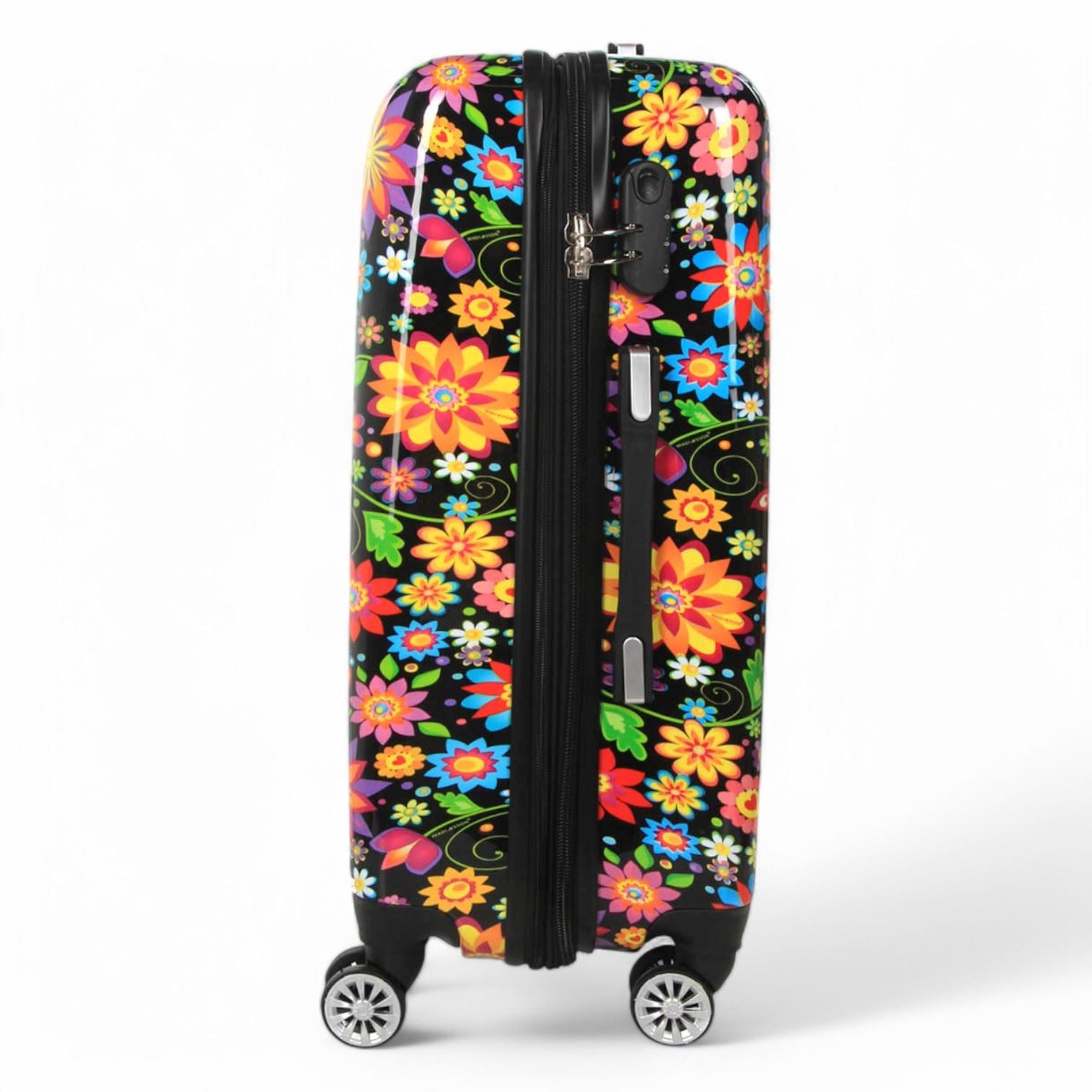 Ballina Medium Hard Shell Suitcase in Black Flower