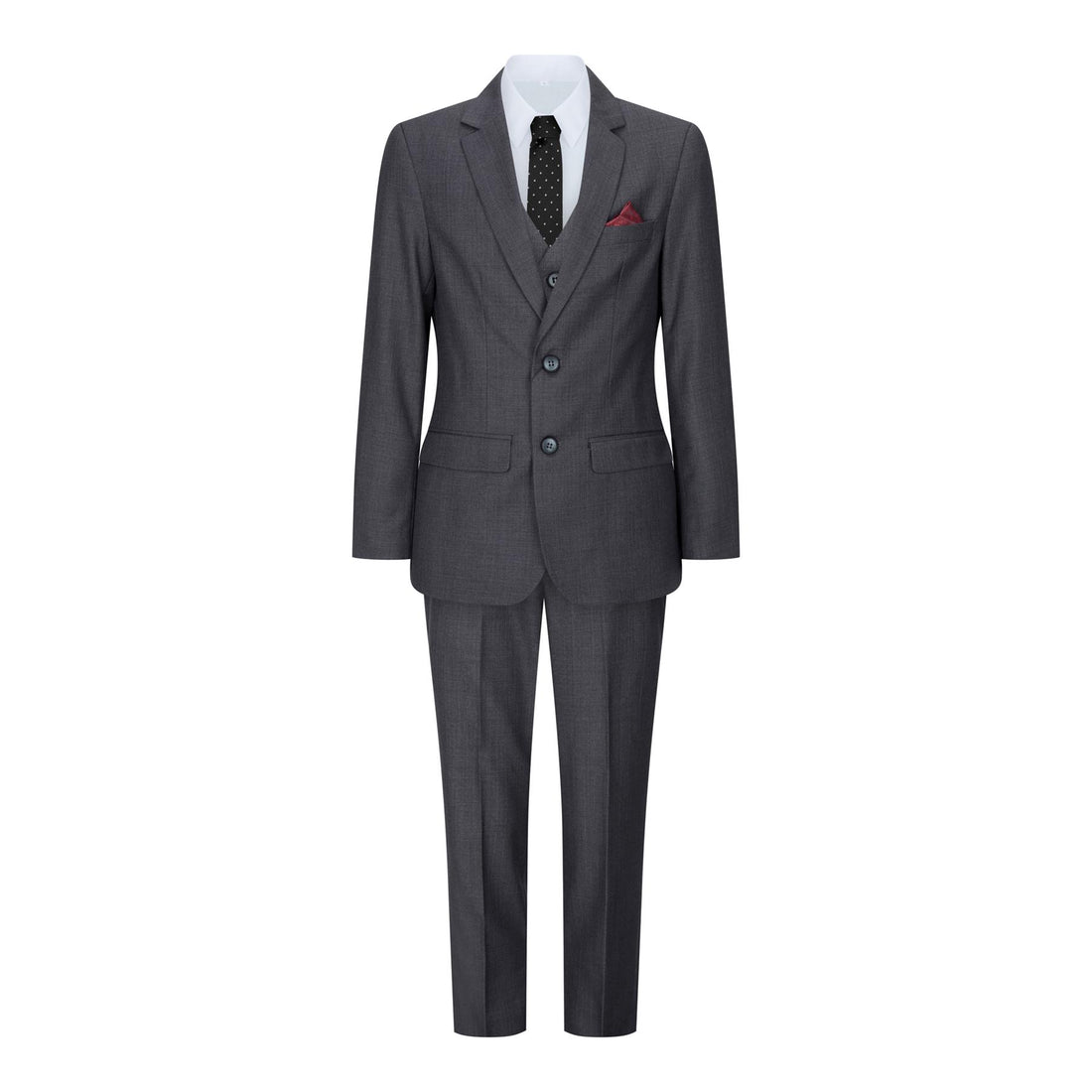 Boys 3 Piece Charcoal Grey Classic Retro Suit - Upperclass Fashions 