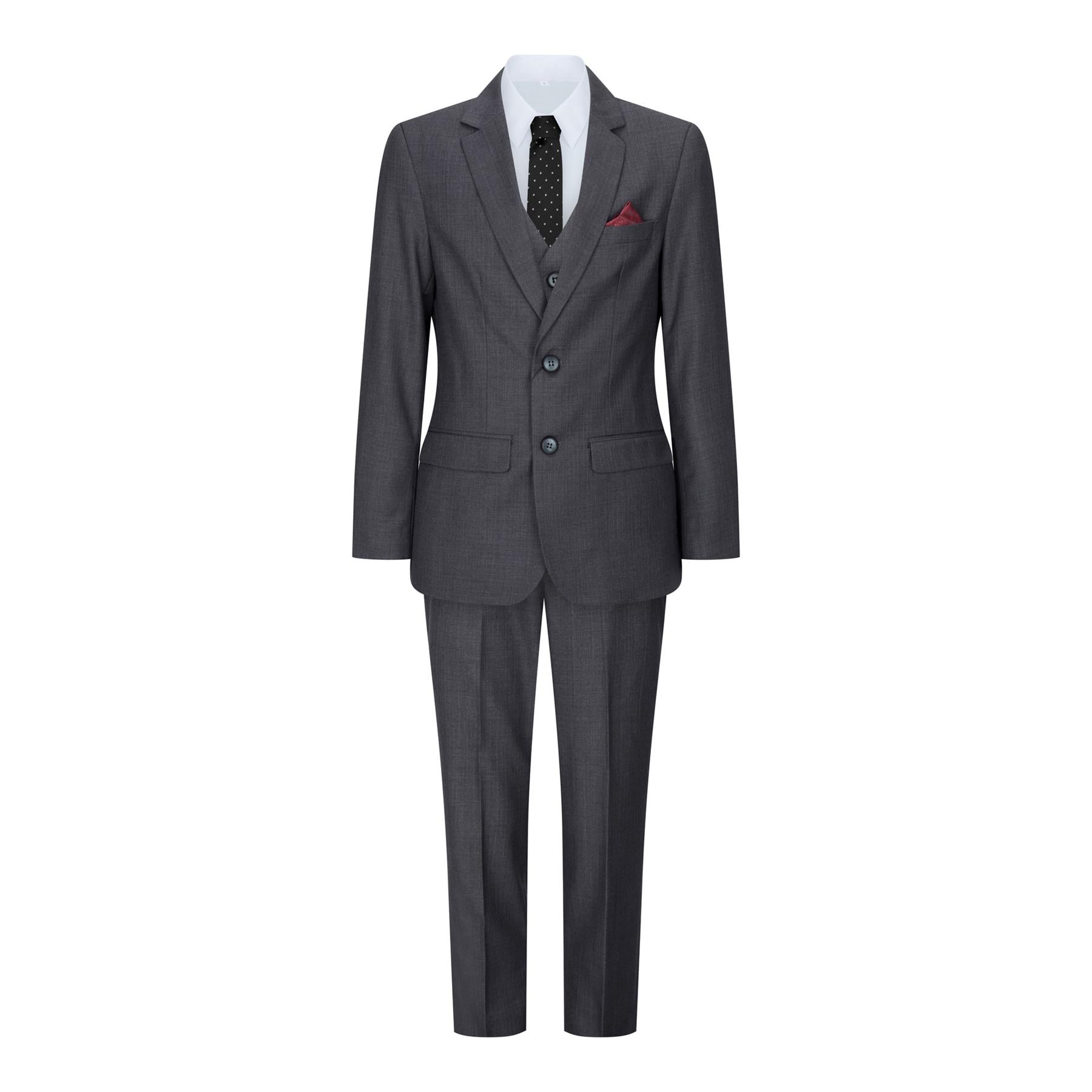 Boys 3 Piece Charcoal Grey Classic Retro Suit