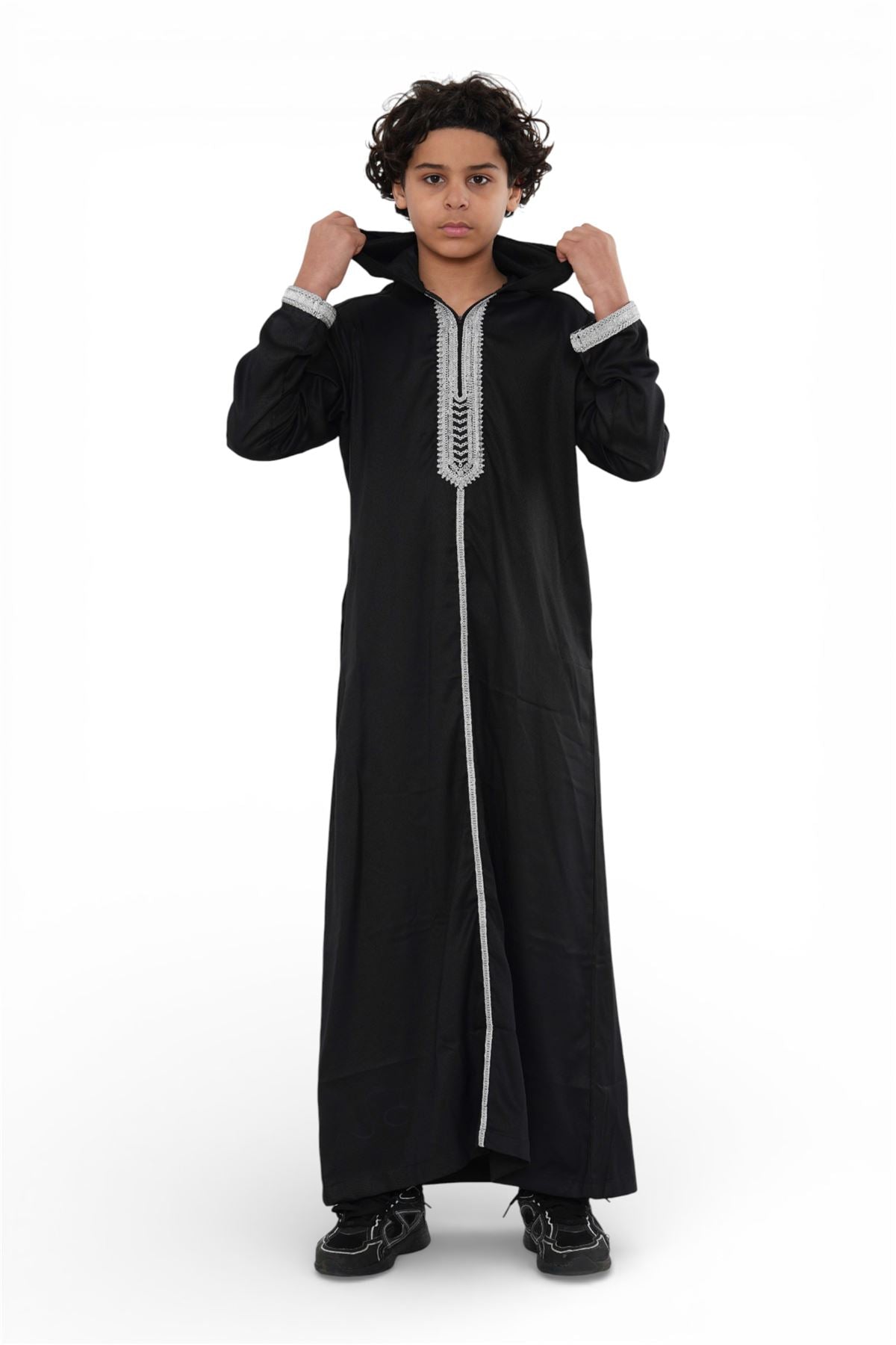 Kids Boys Eid Hooded Moroccan Thobe Robe Djellaba Ramadan Jubba- K-HM3