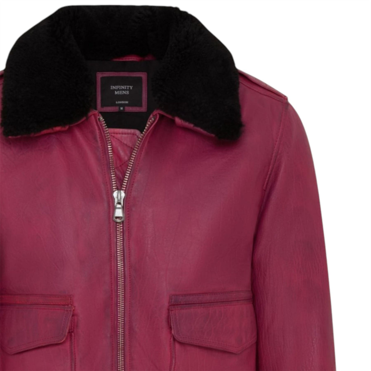 Mens Leather Aviator Bomber Jacket - Lunar
