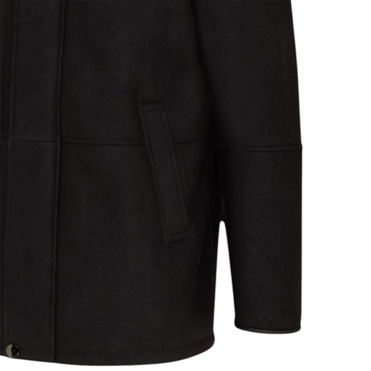 Mens Leather Funnel Neck Collar Coat Jacket - Thomas