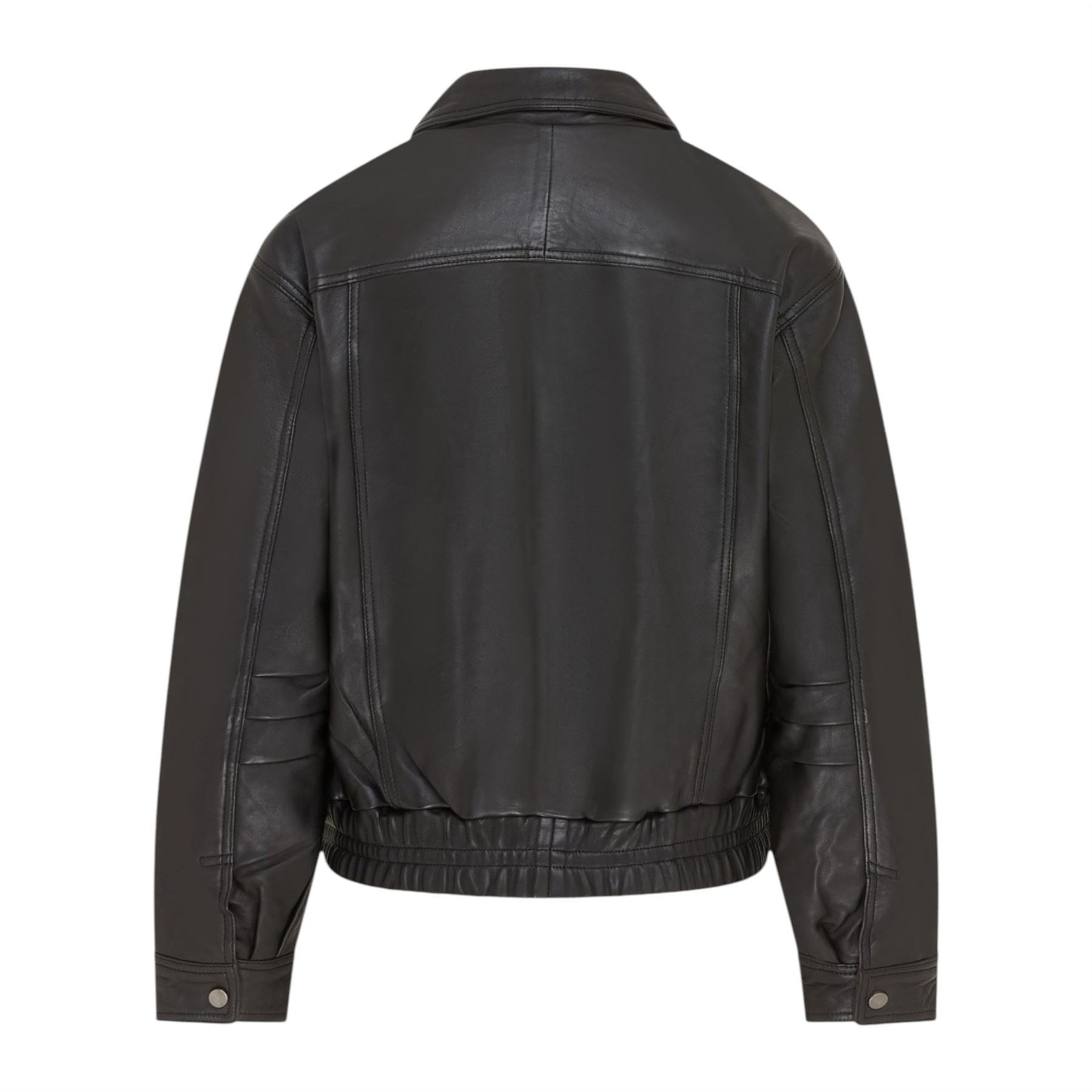 Womens Leather Biker Bomber Oversized Jacket - Blouson